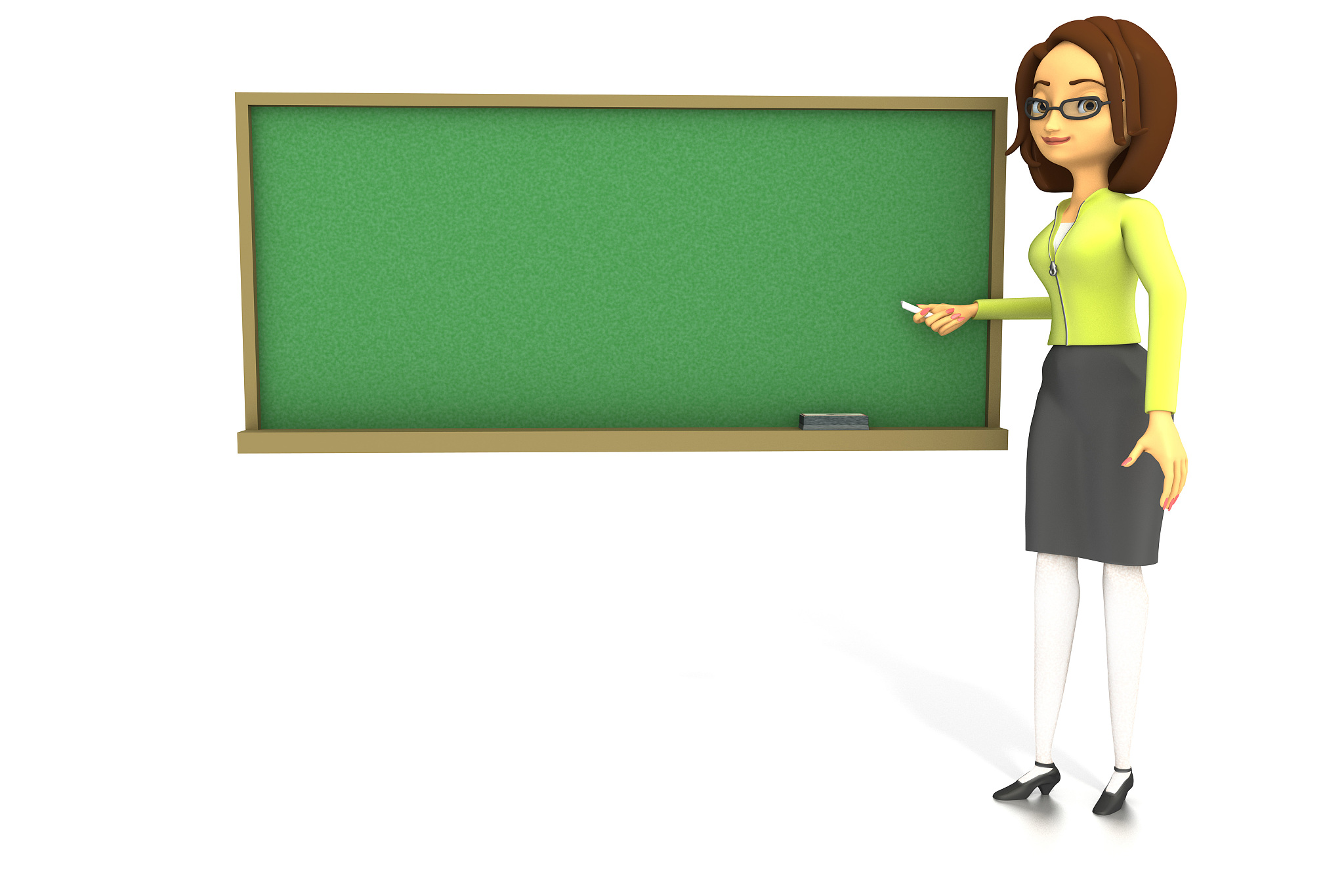 school teacher at chalkboard