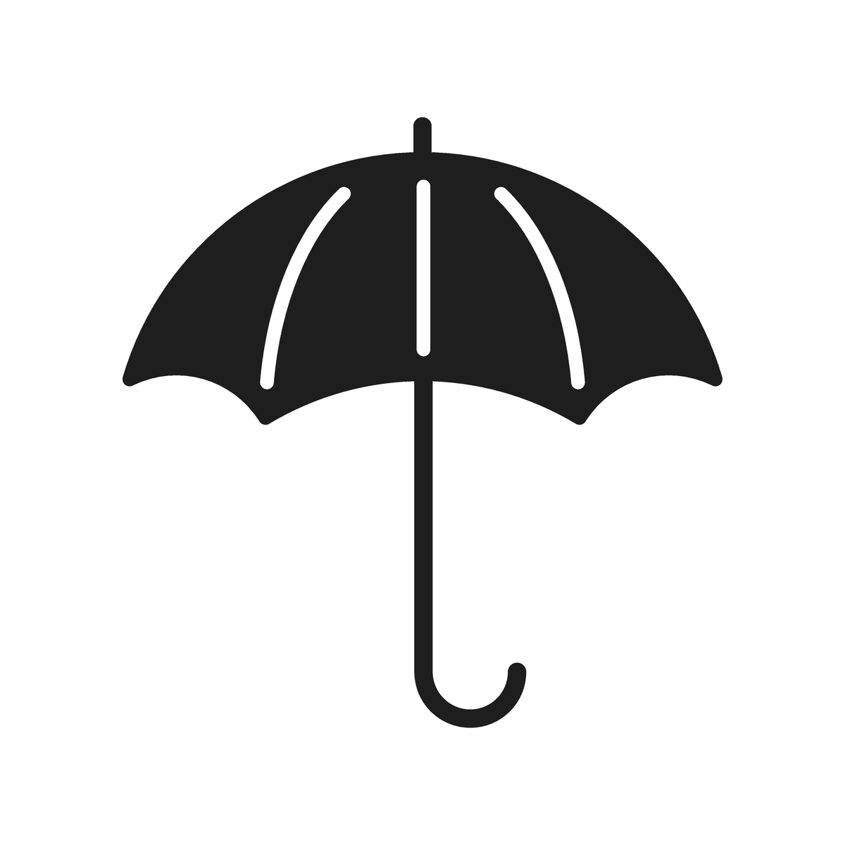 扁平风格的雨伞图标.孤立背景上的雨水防护矢量图.