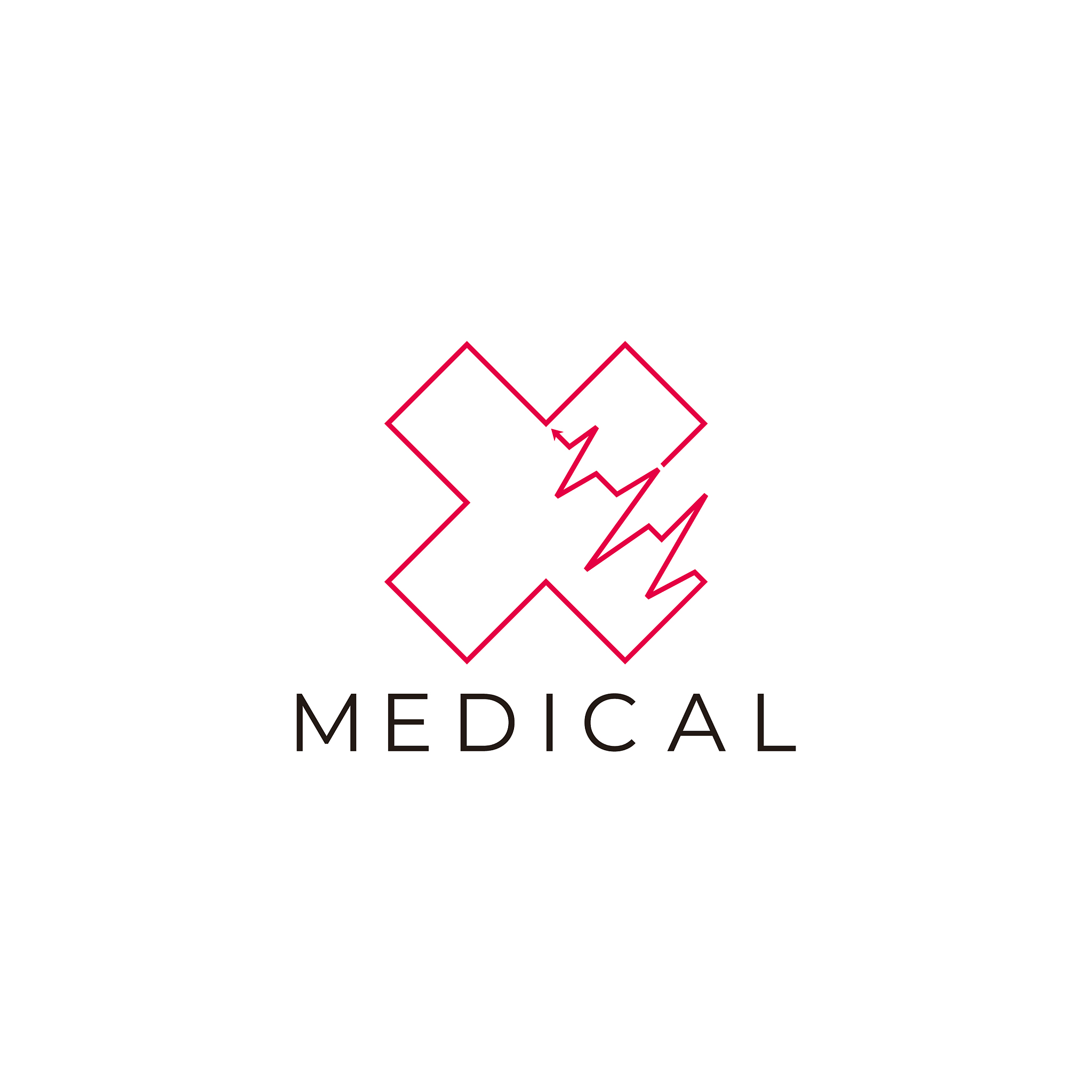 letter x heart rate medical logo
