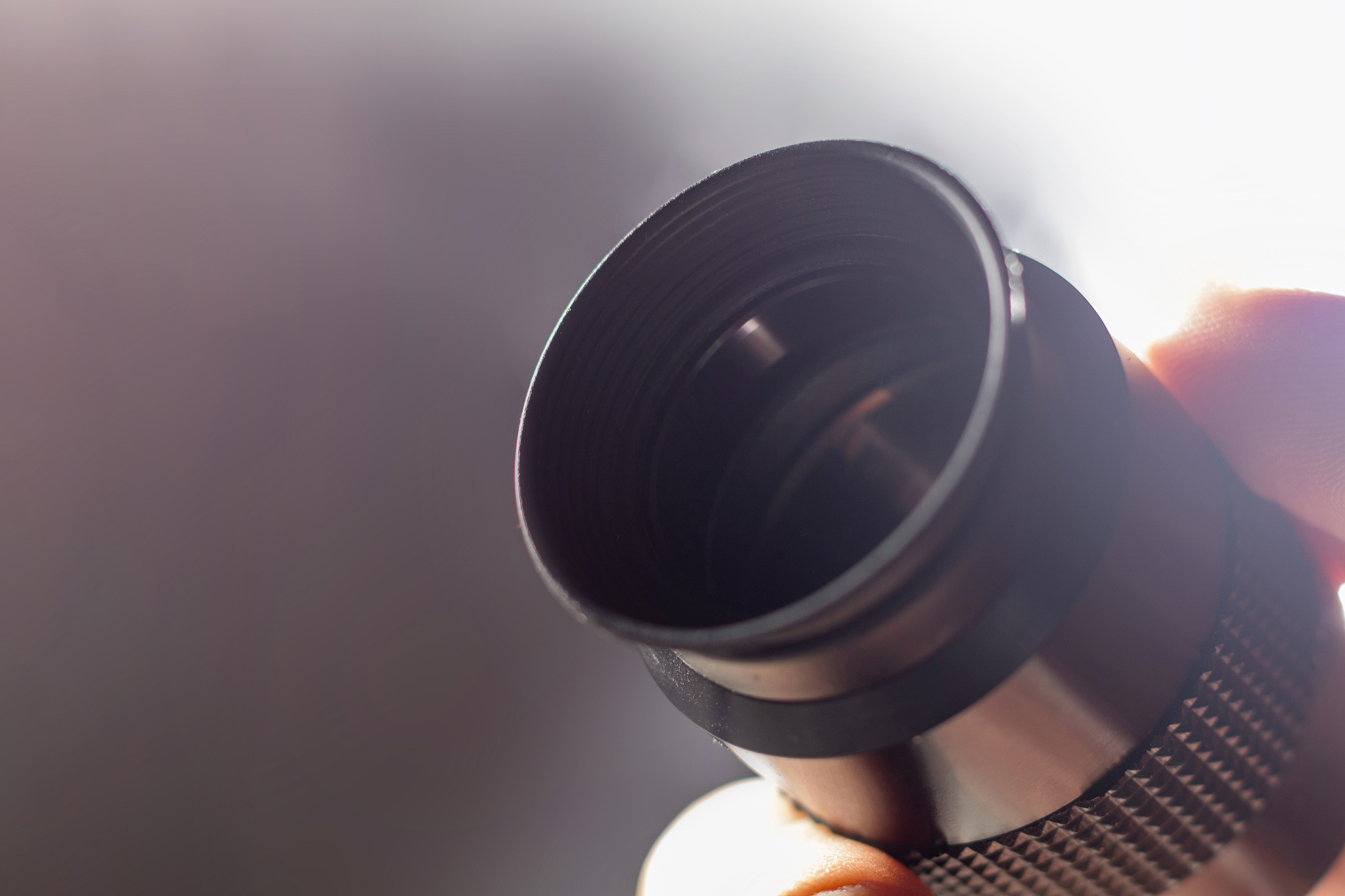 telescope eyepiece with rubber eyecup, hand hold