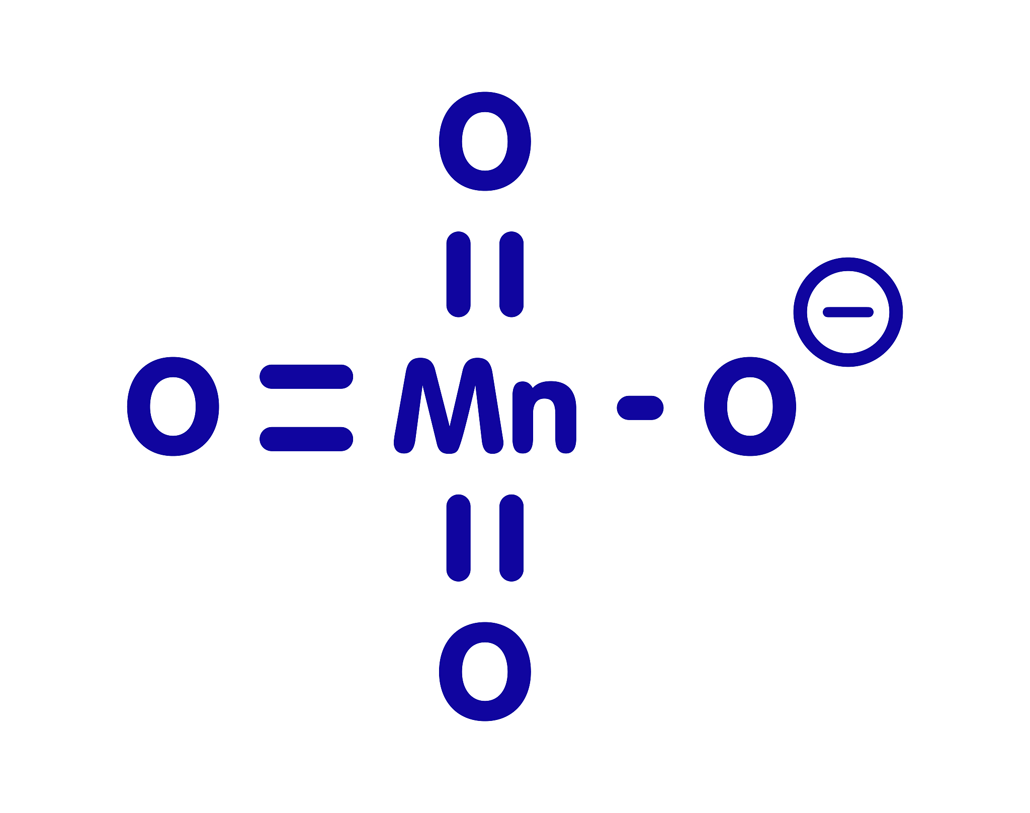 permanganate anion chemical structure, illustration