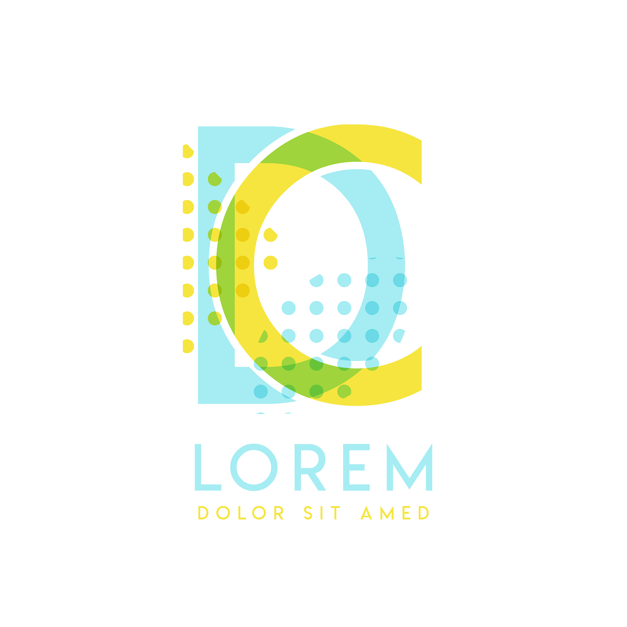 dc natural logo design with yellow and ocean blue