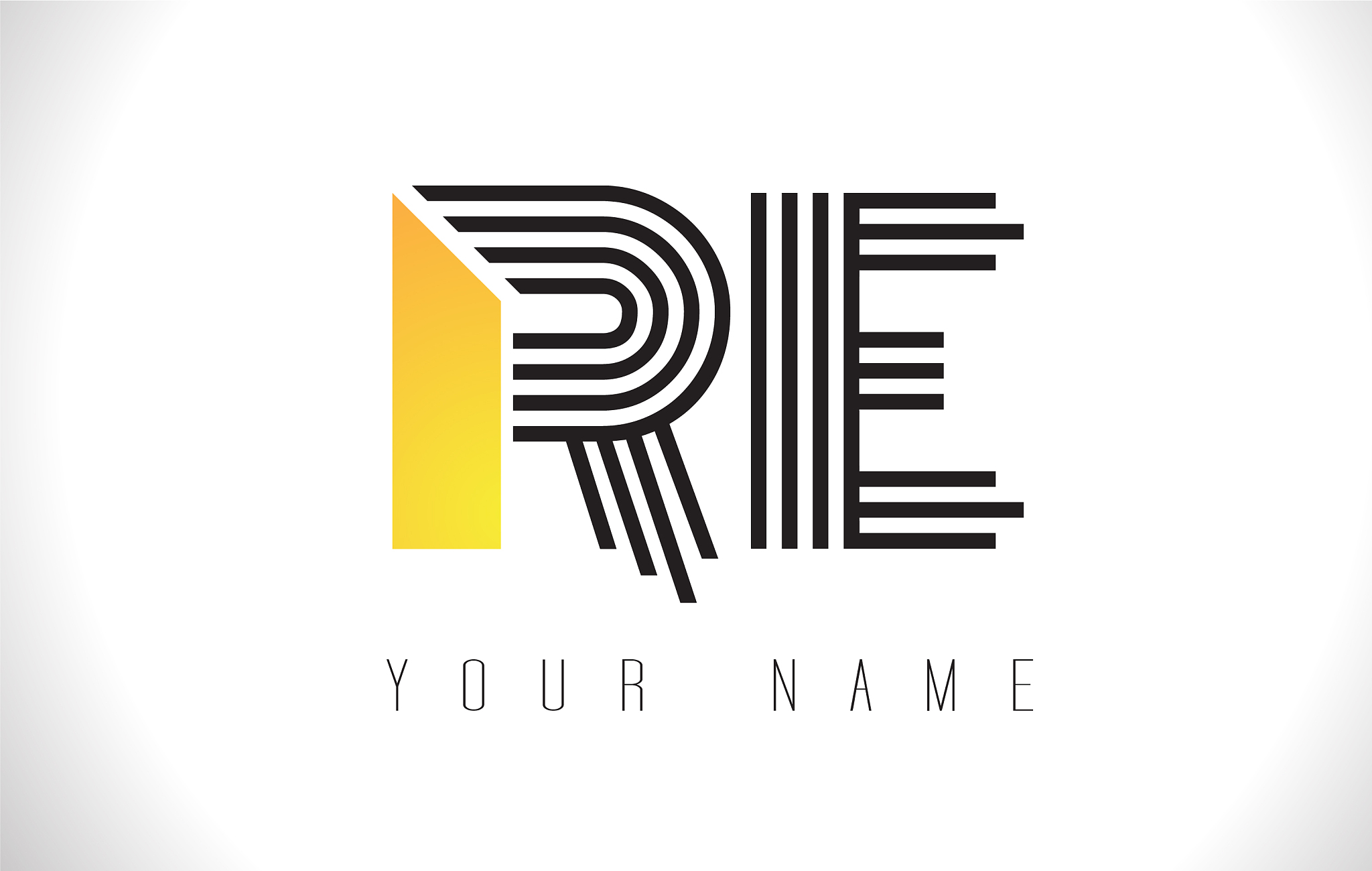 re black lines letter logo creative line letters