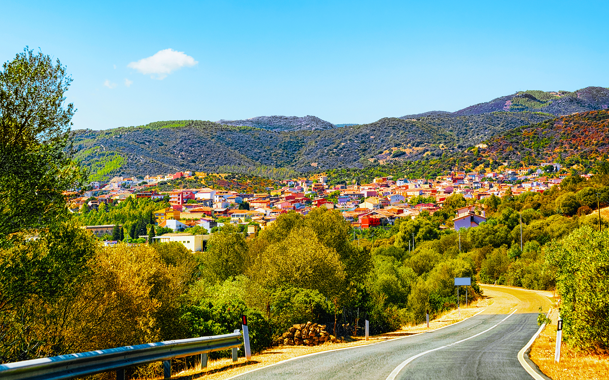 beautiful road in teulada cagliari sardinia