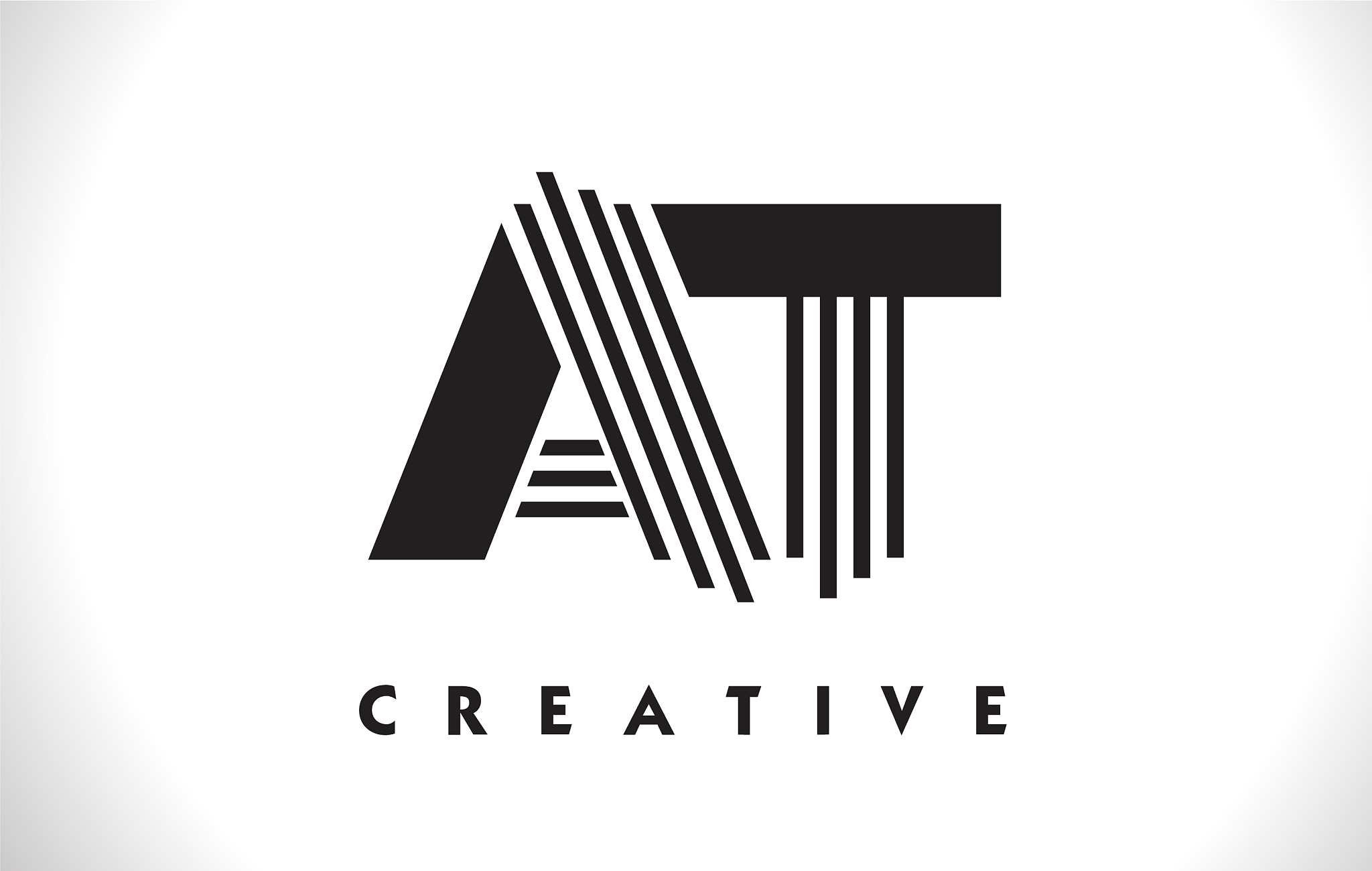 at logo letter with black lines design line letter