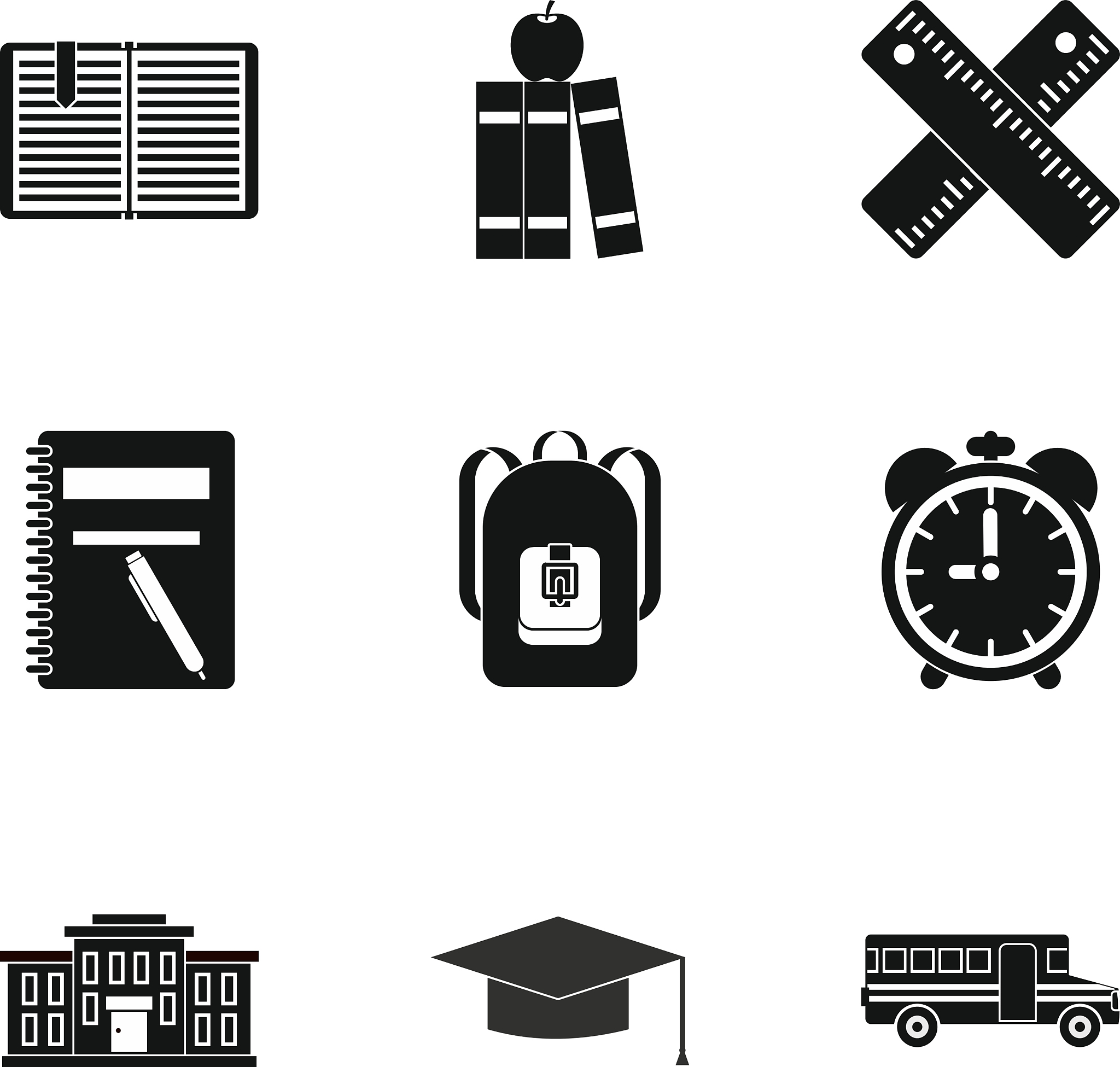 education icons set simple style