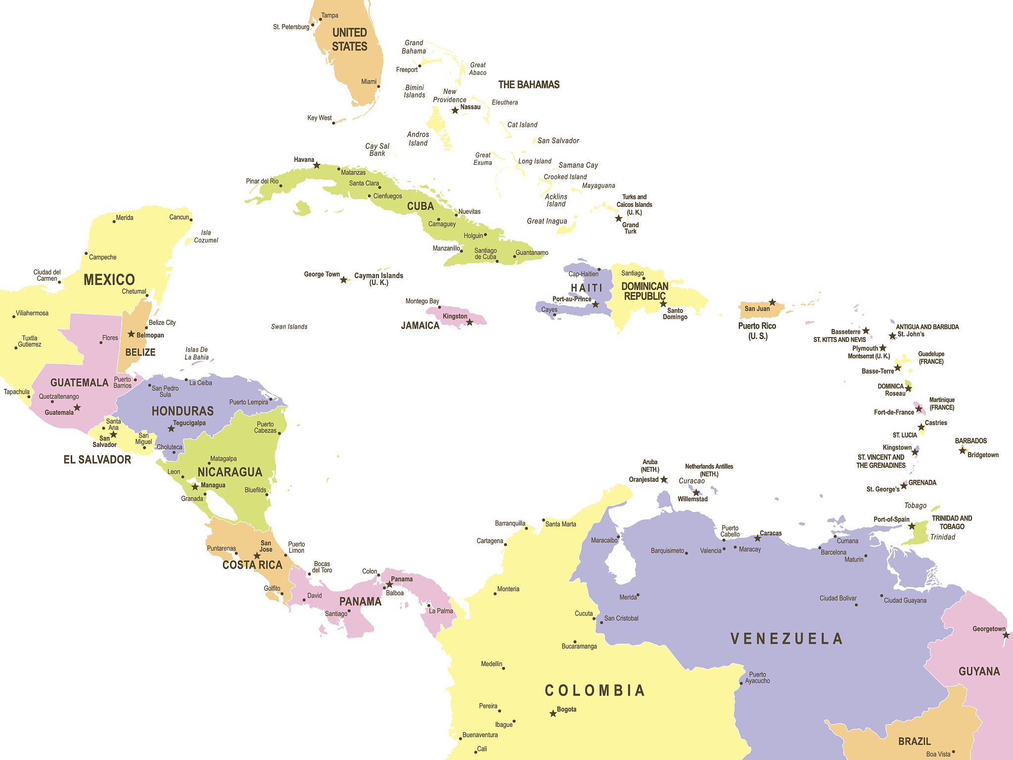 map of central america - illustration