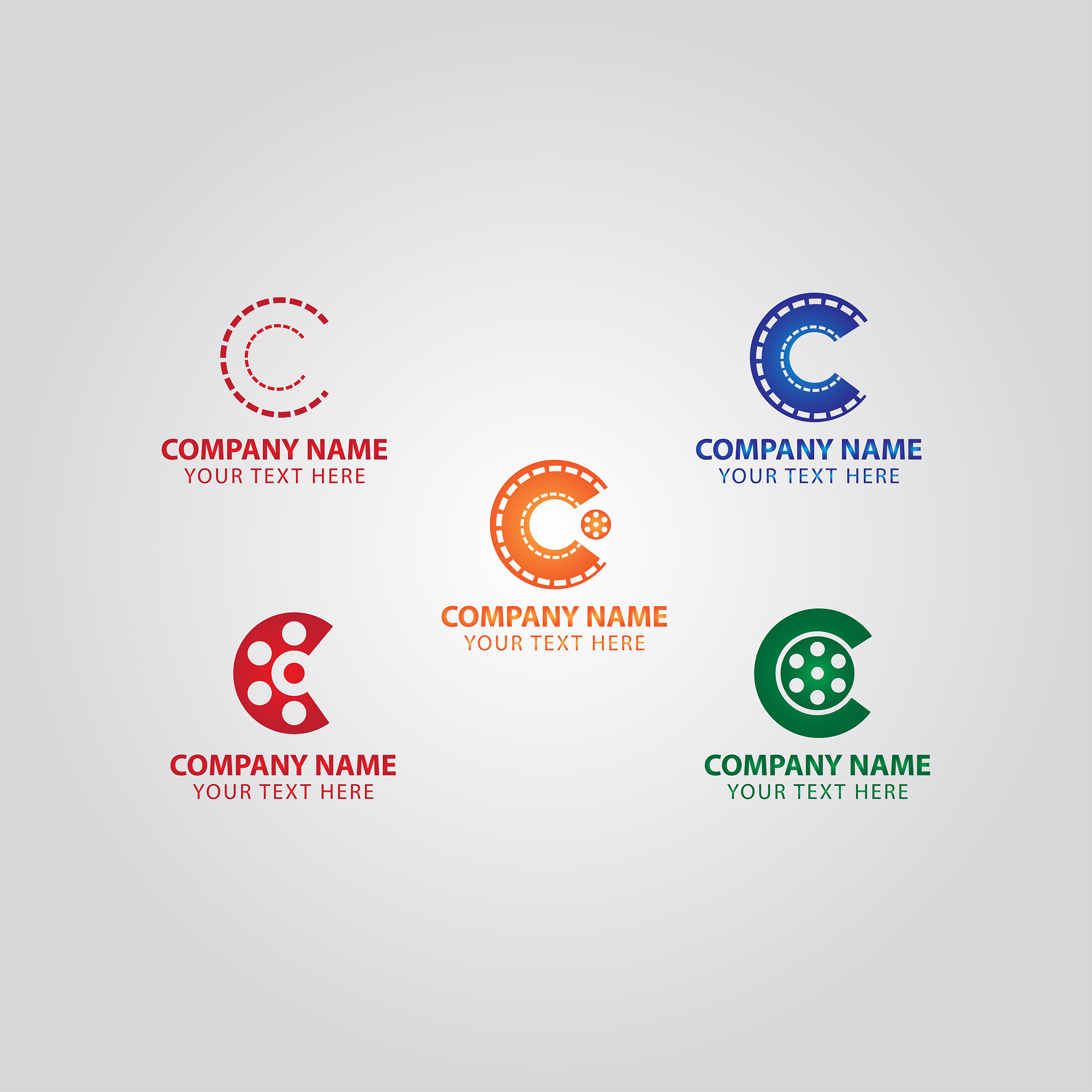 letter c for logo cinema design, movie logo simple design