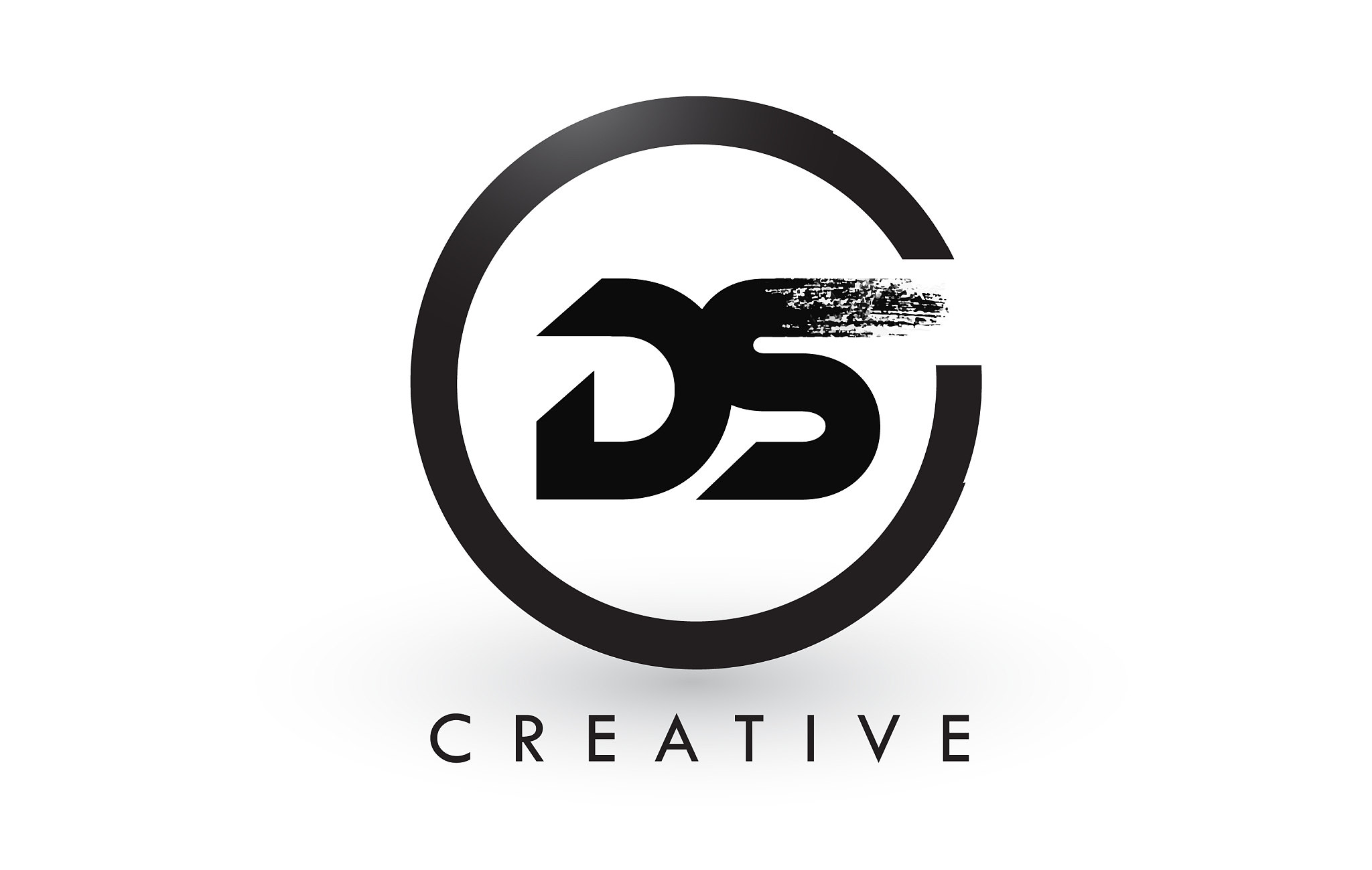 ds brush letter logo design creative brushed