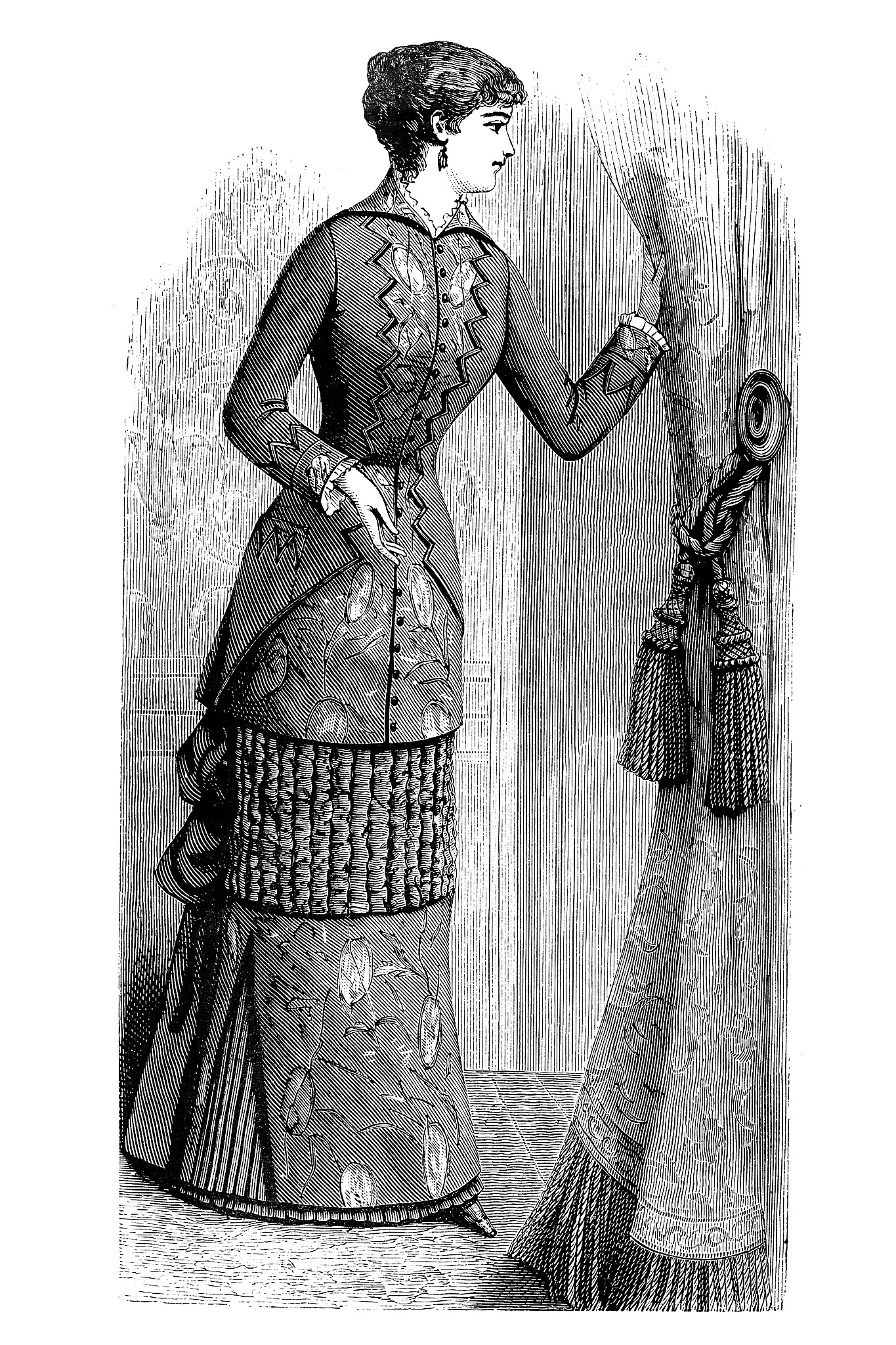 victorian fashion woman in living room