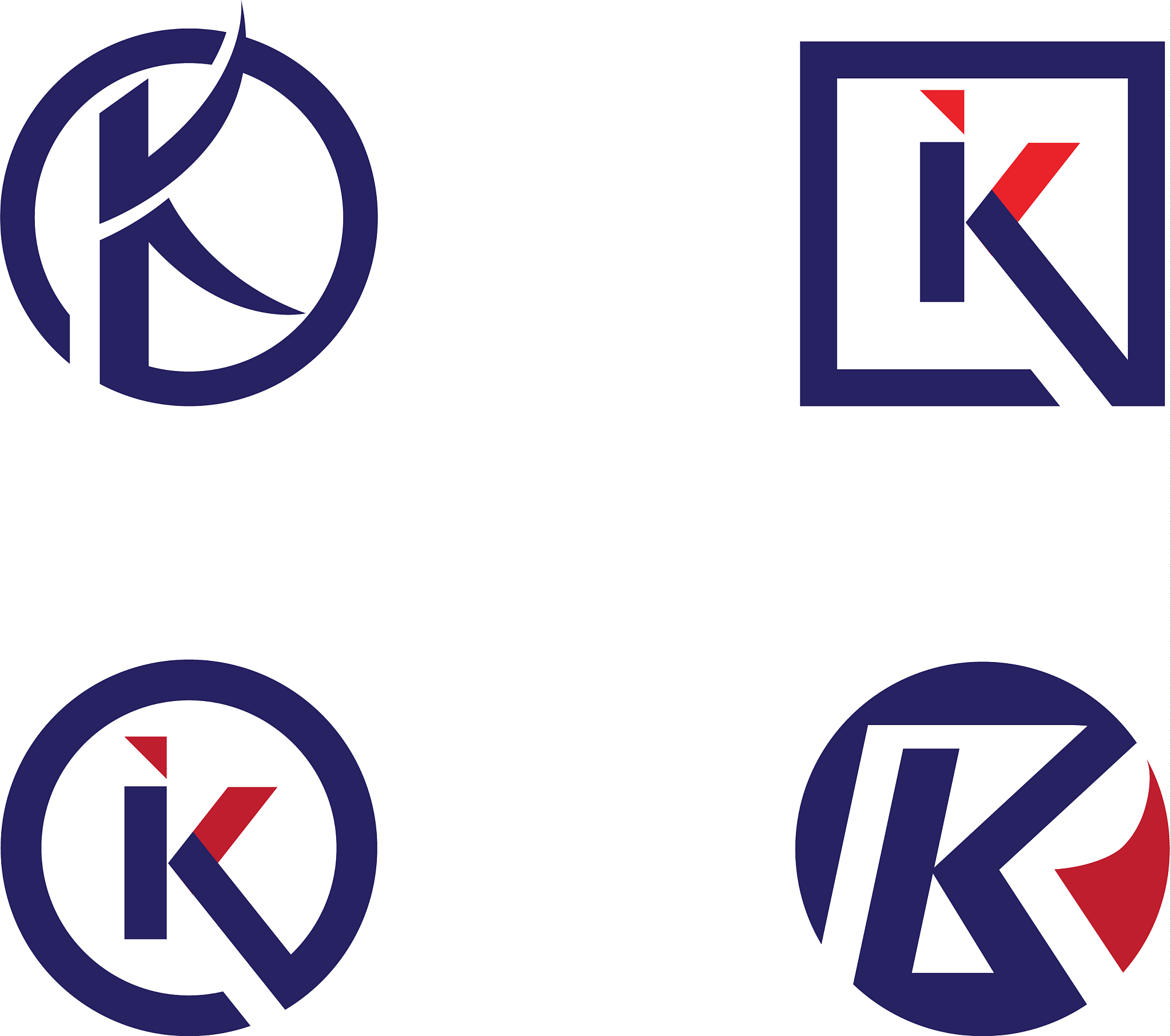 k letter logo template