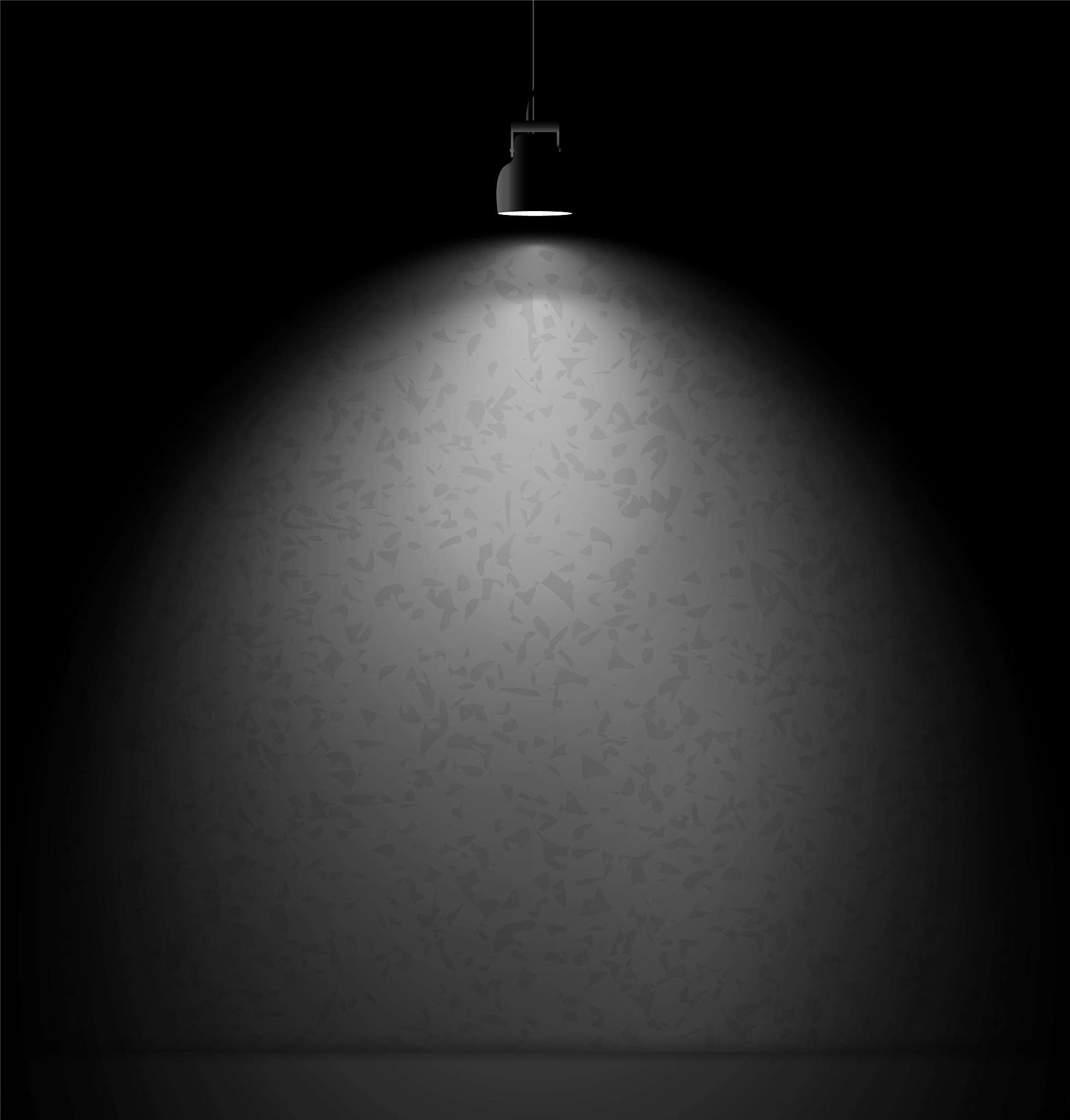 concrete wall illuminated with spotlight projector. vector illus