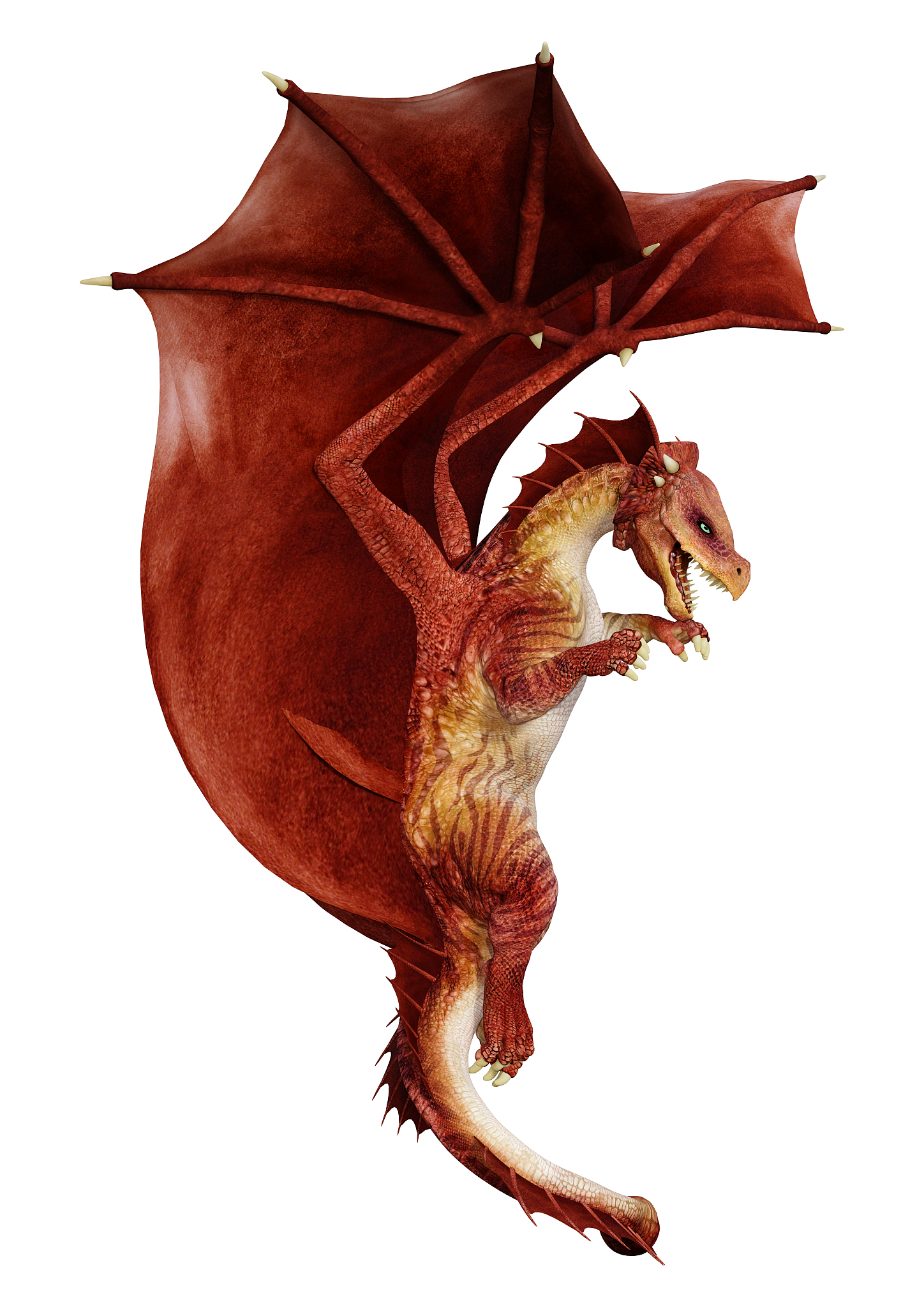 3d illustration fantasy dragon on white