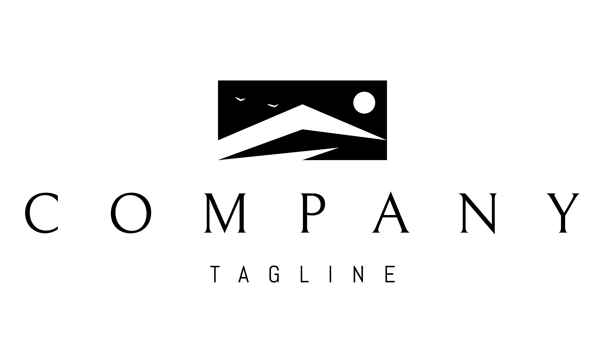 vector logo on which an abstract image of the peaks of the mount