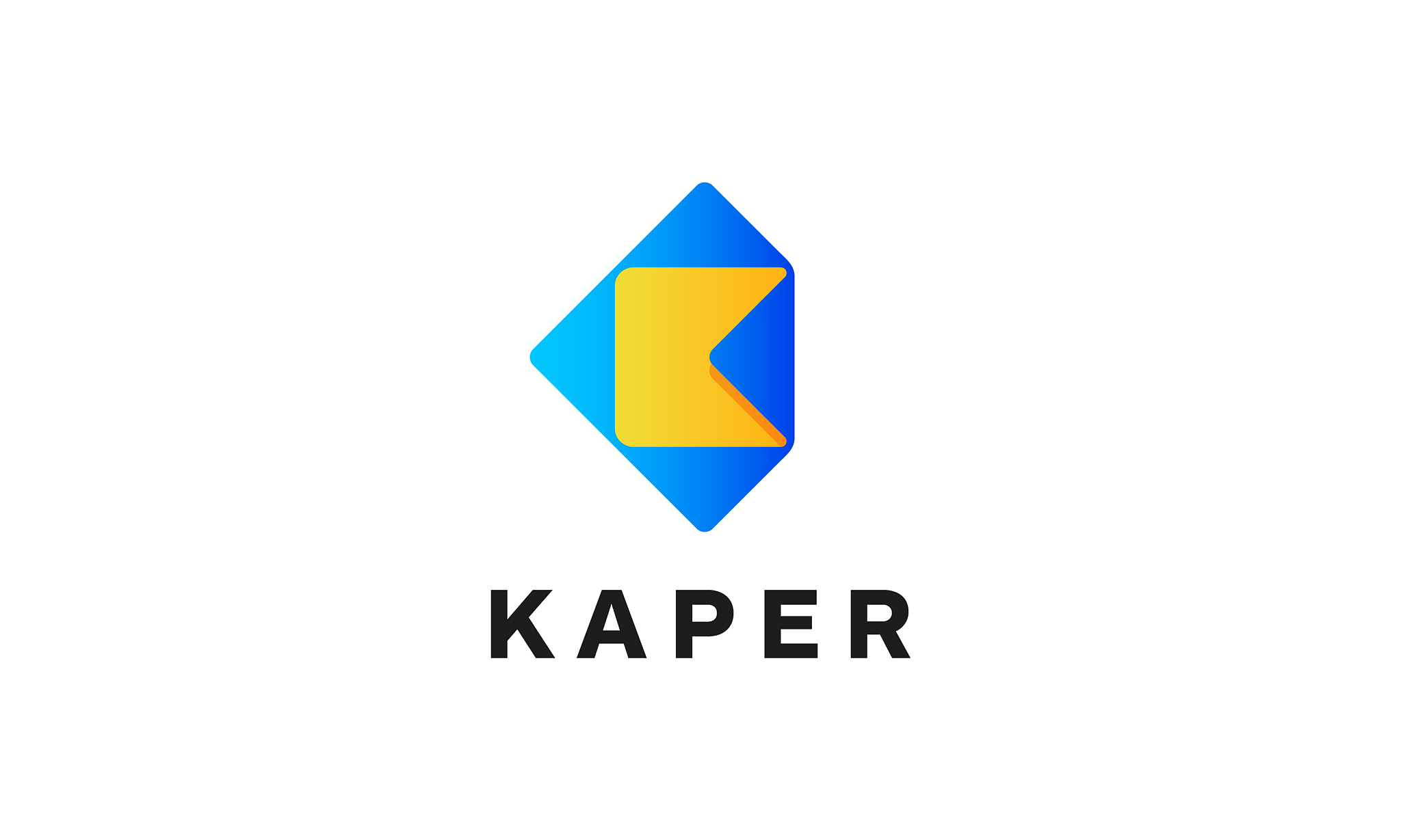letter k with paper logo design concept
