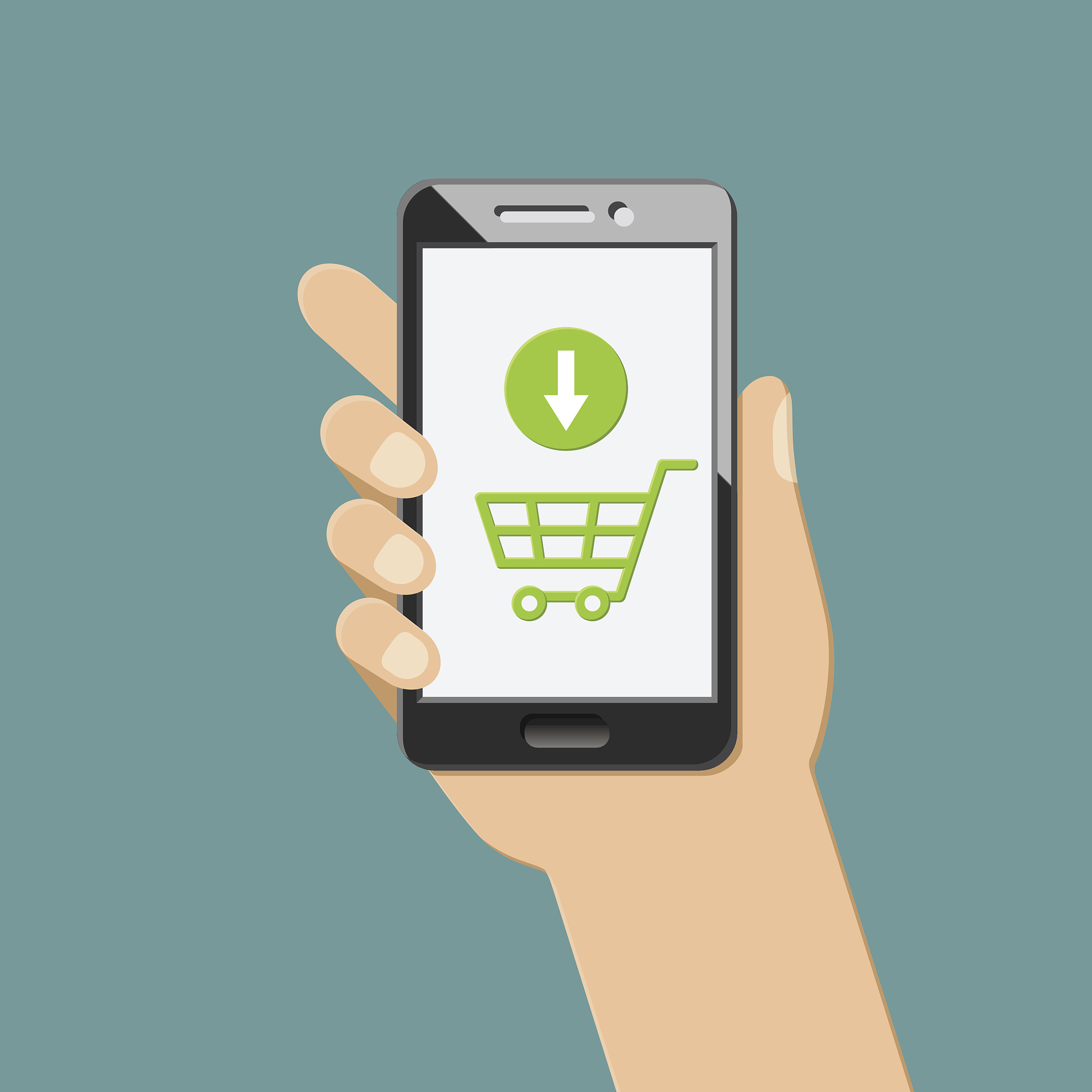 online shopping with smartphone
