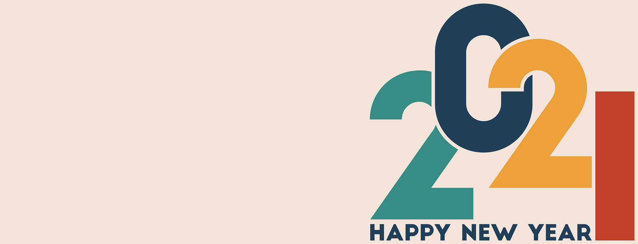 2021 happy new year sign in color
