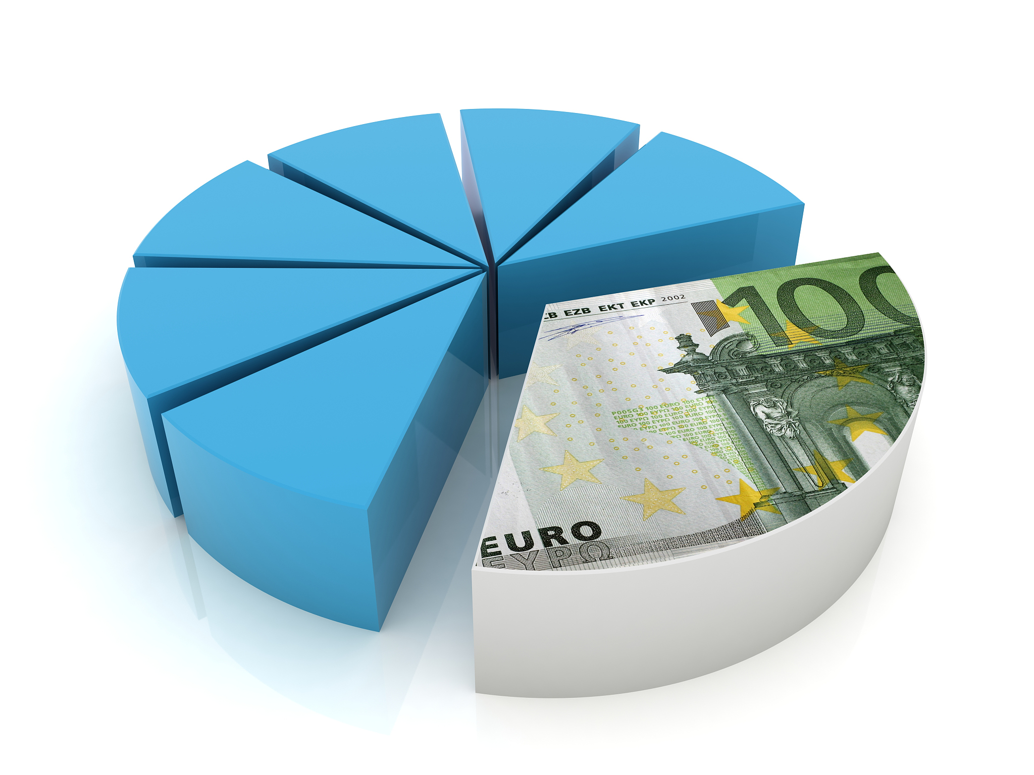 financial pie chart - euro