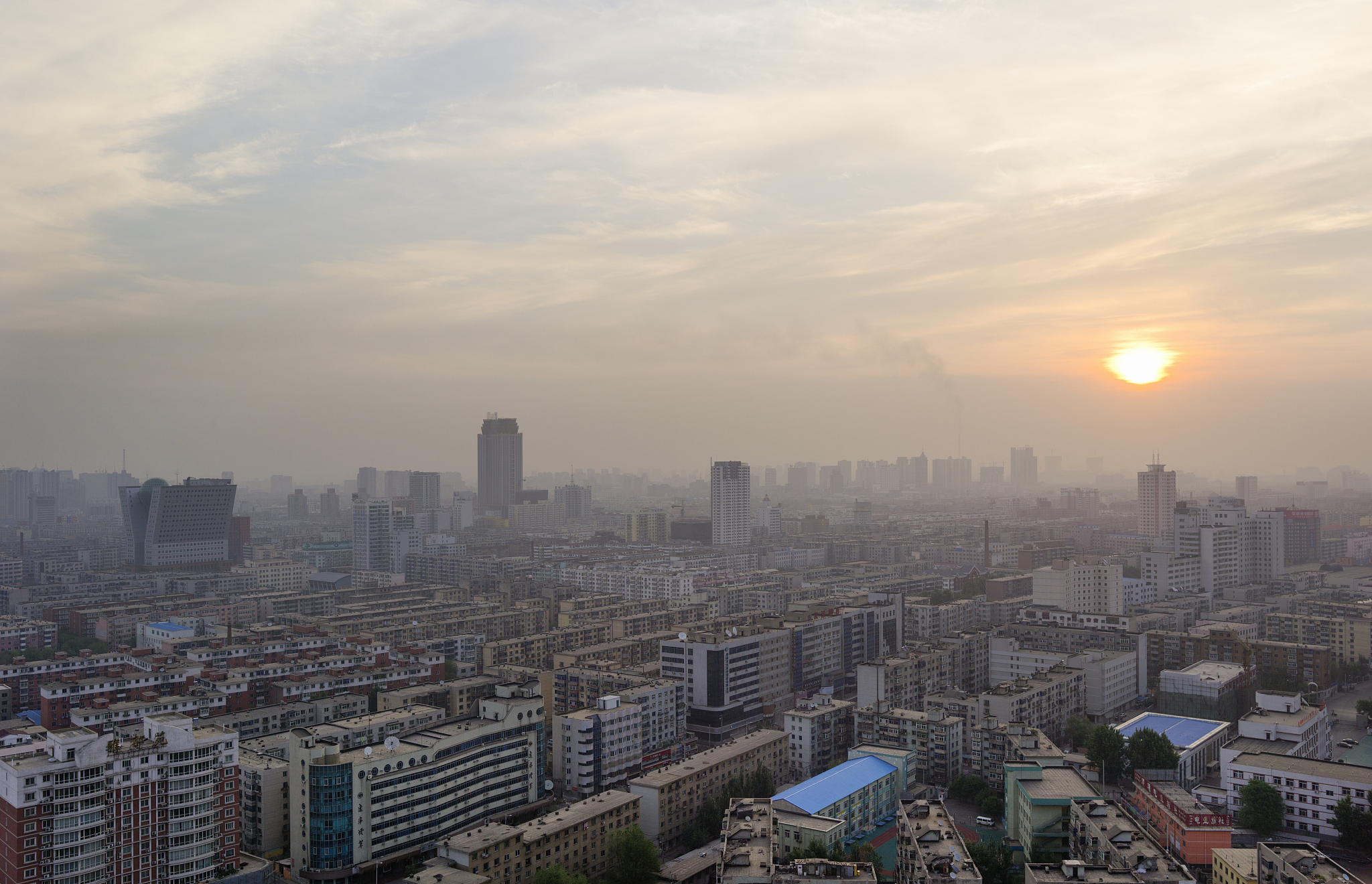 shenyang cityscape at sunrise