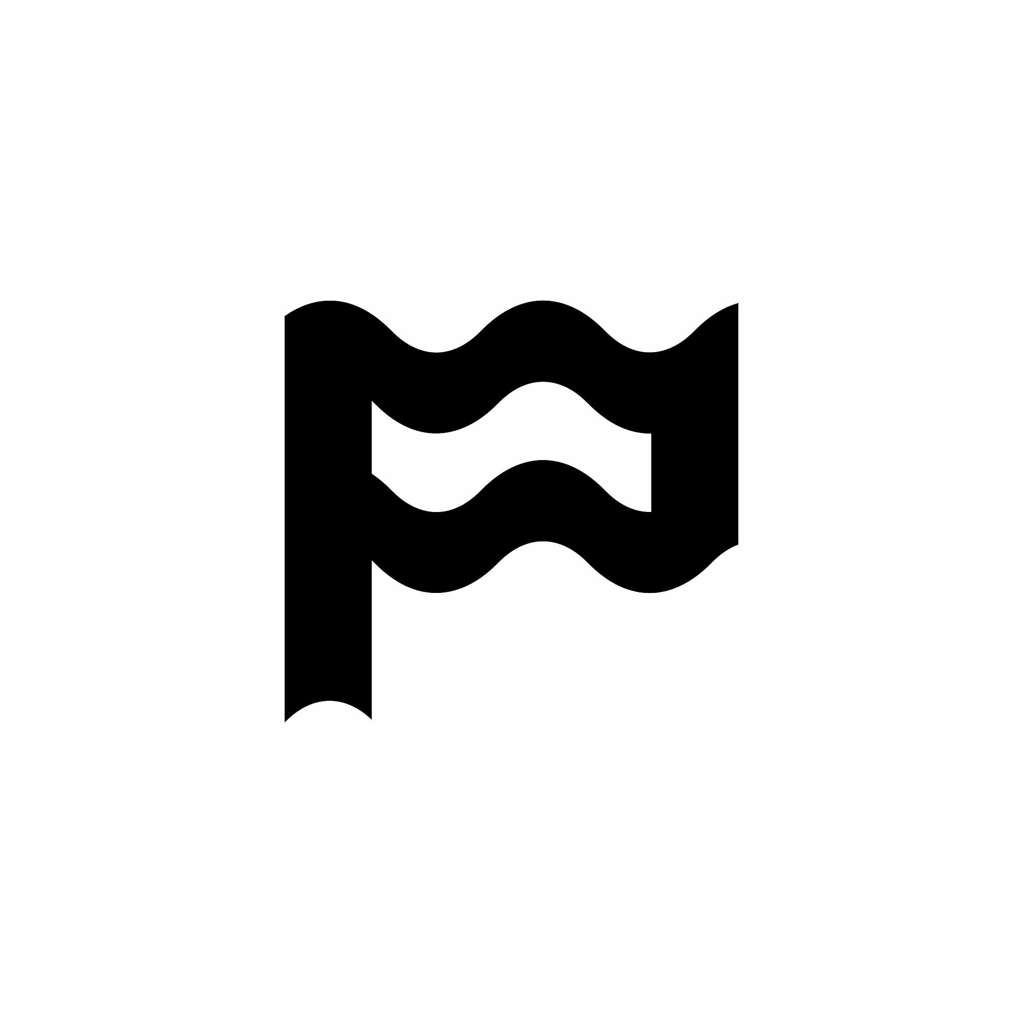 vector wave heat logo letter p