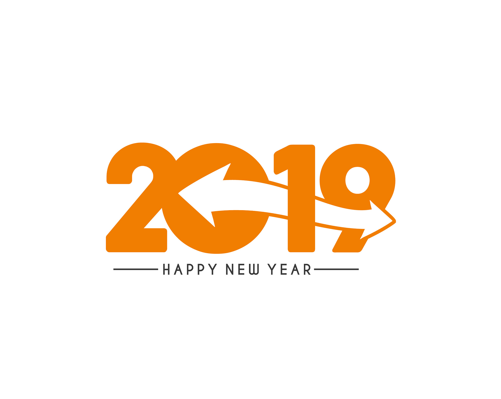 happy new year 2019 text design  patter, vector illustration.