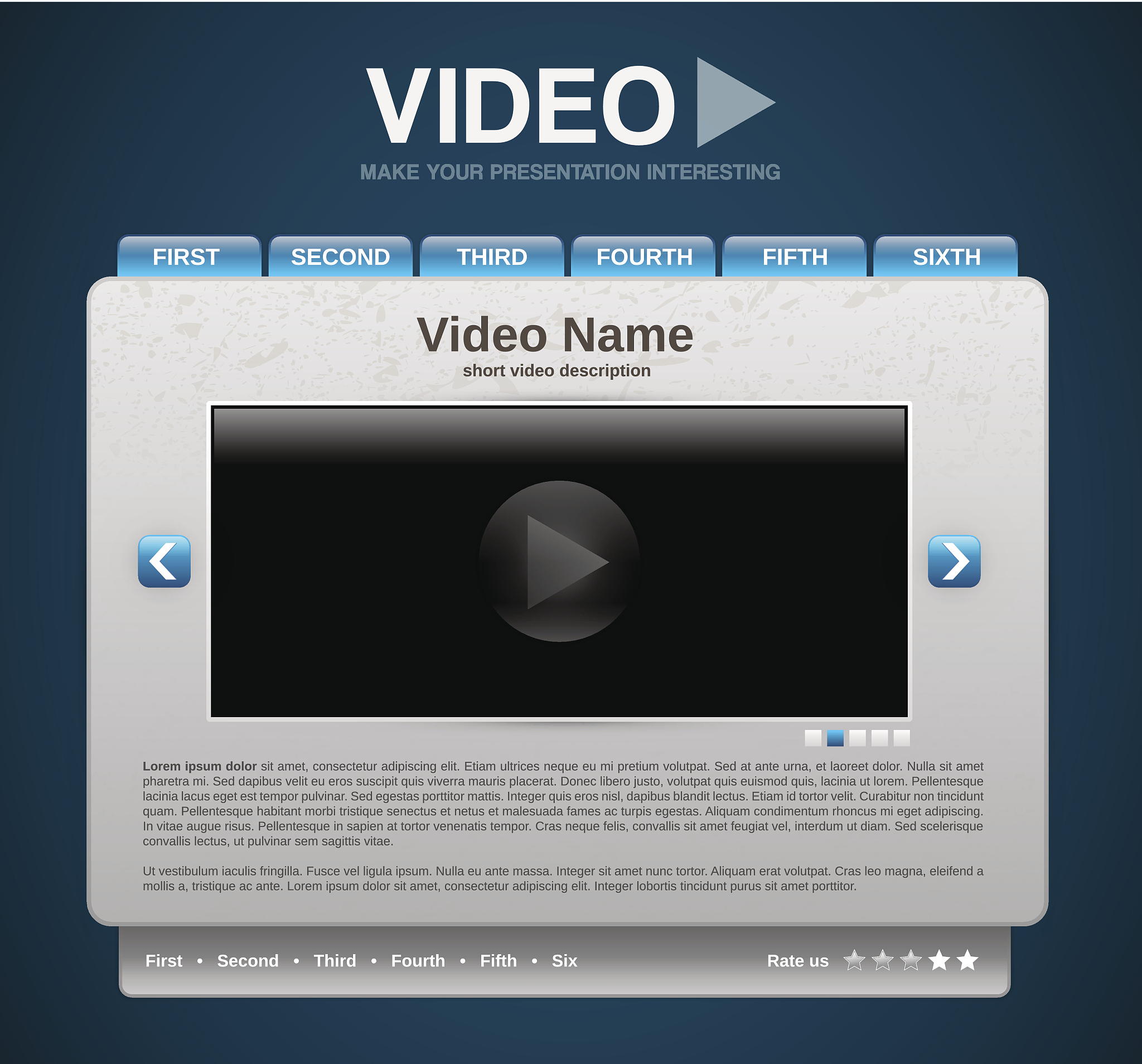 video presentation website template