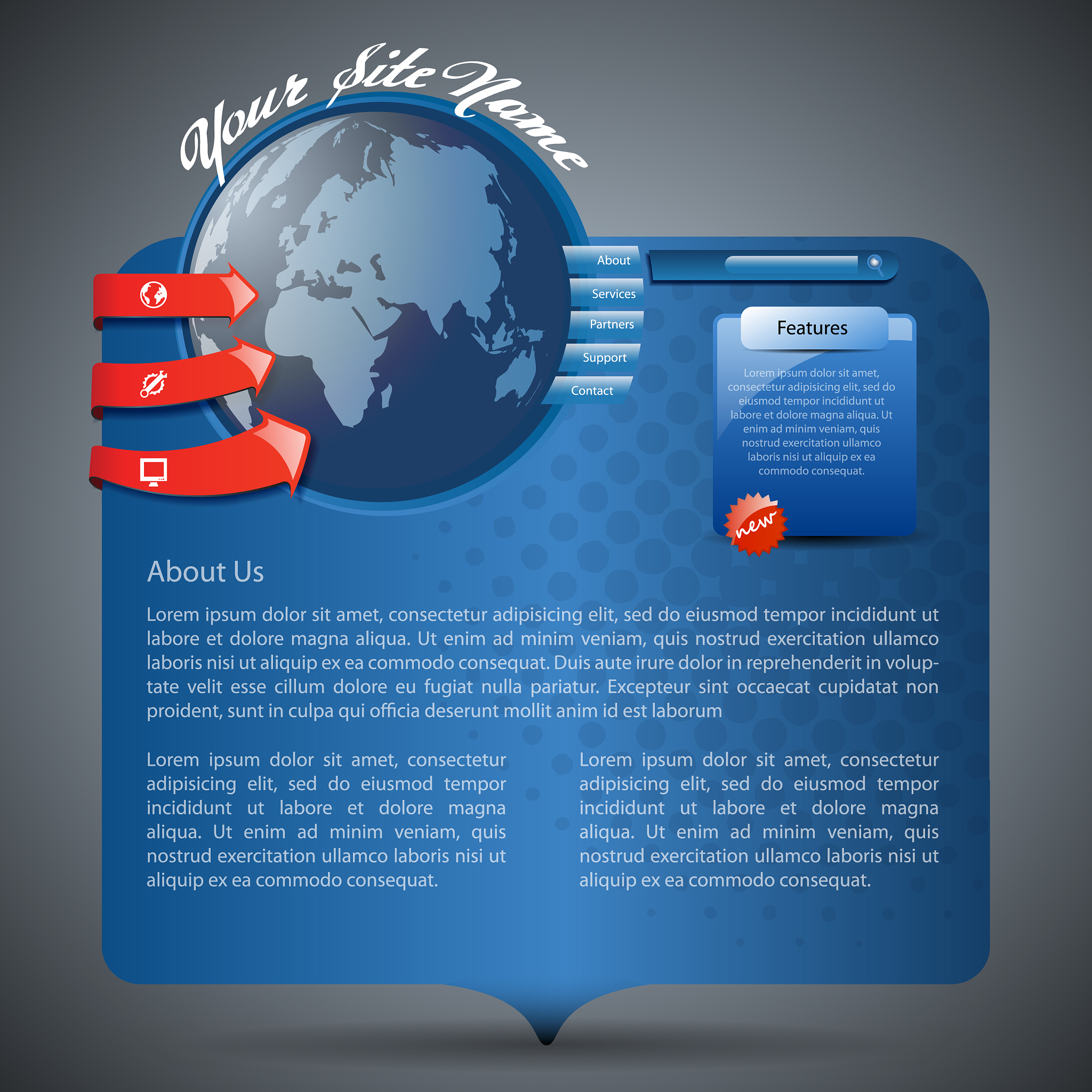 one page website template