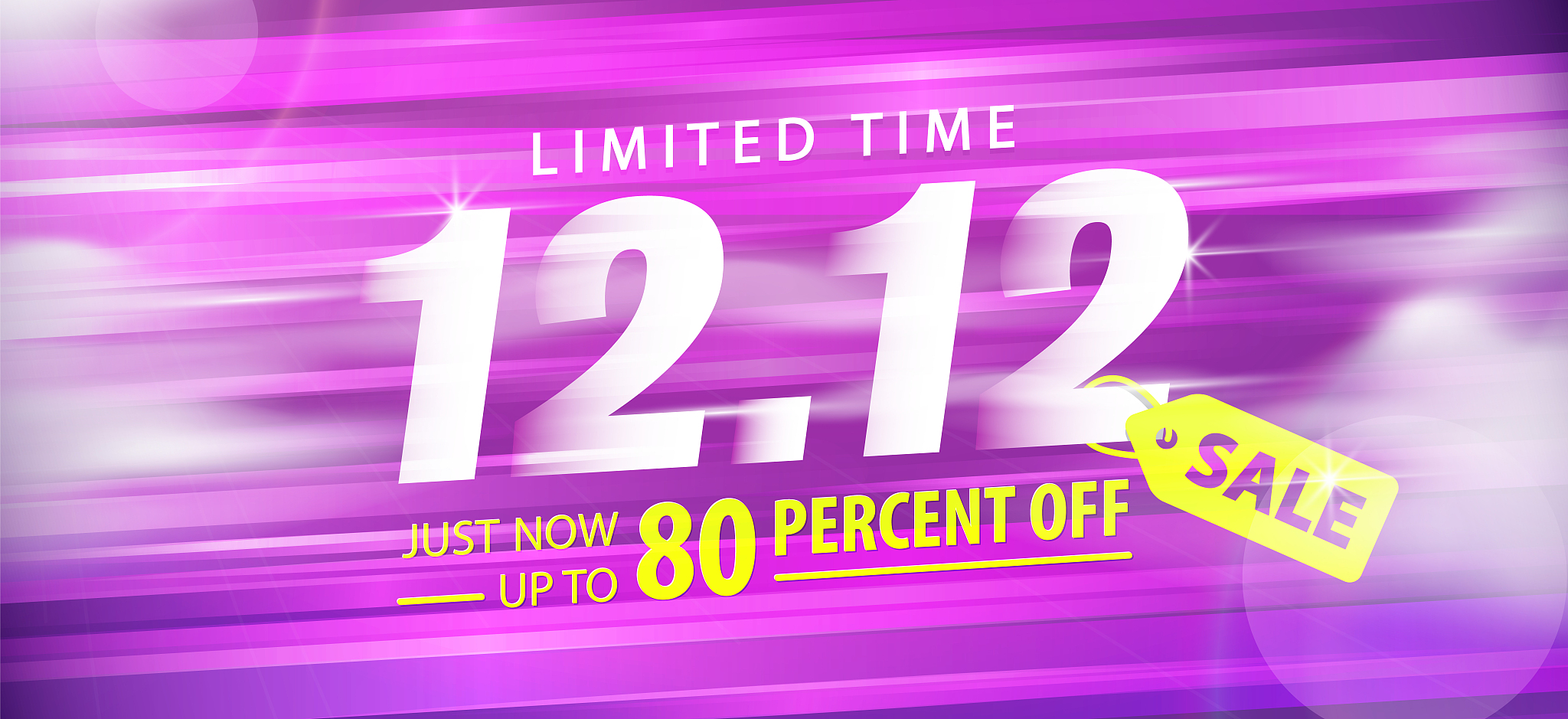 purple 12.12  sale 80 percent off promotion website banner headi