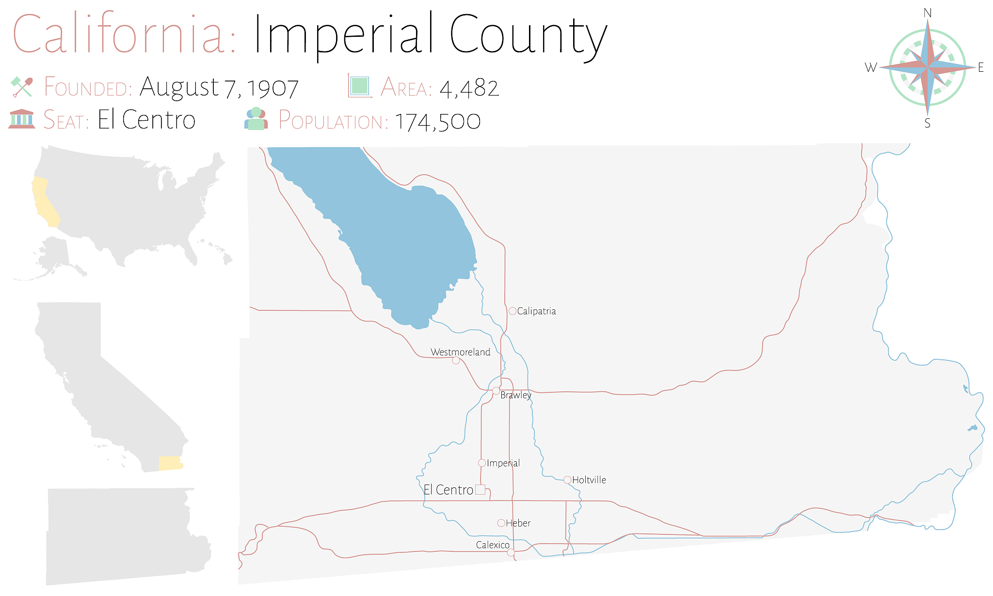 map of imperial county in california