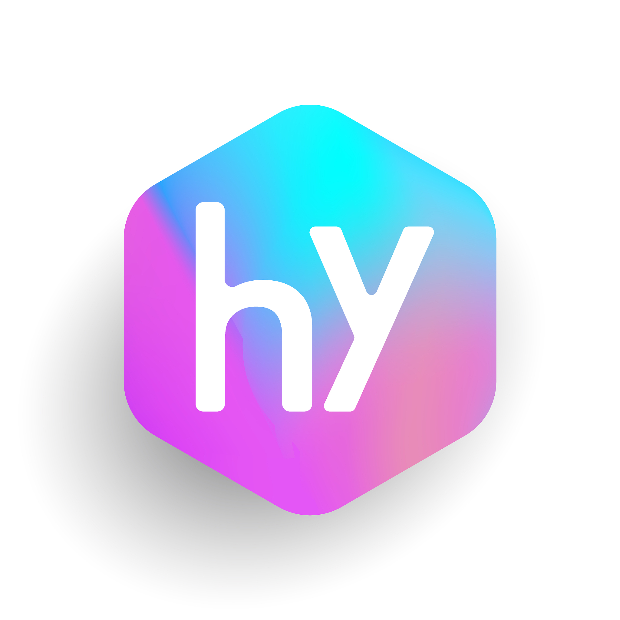 icontype in hexagon shape and colorful background