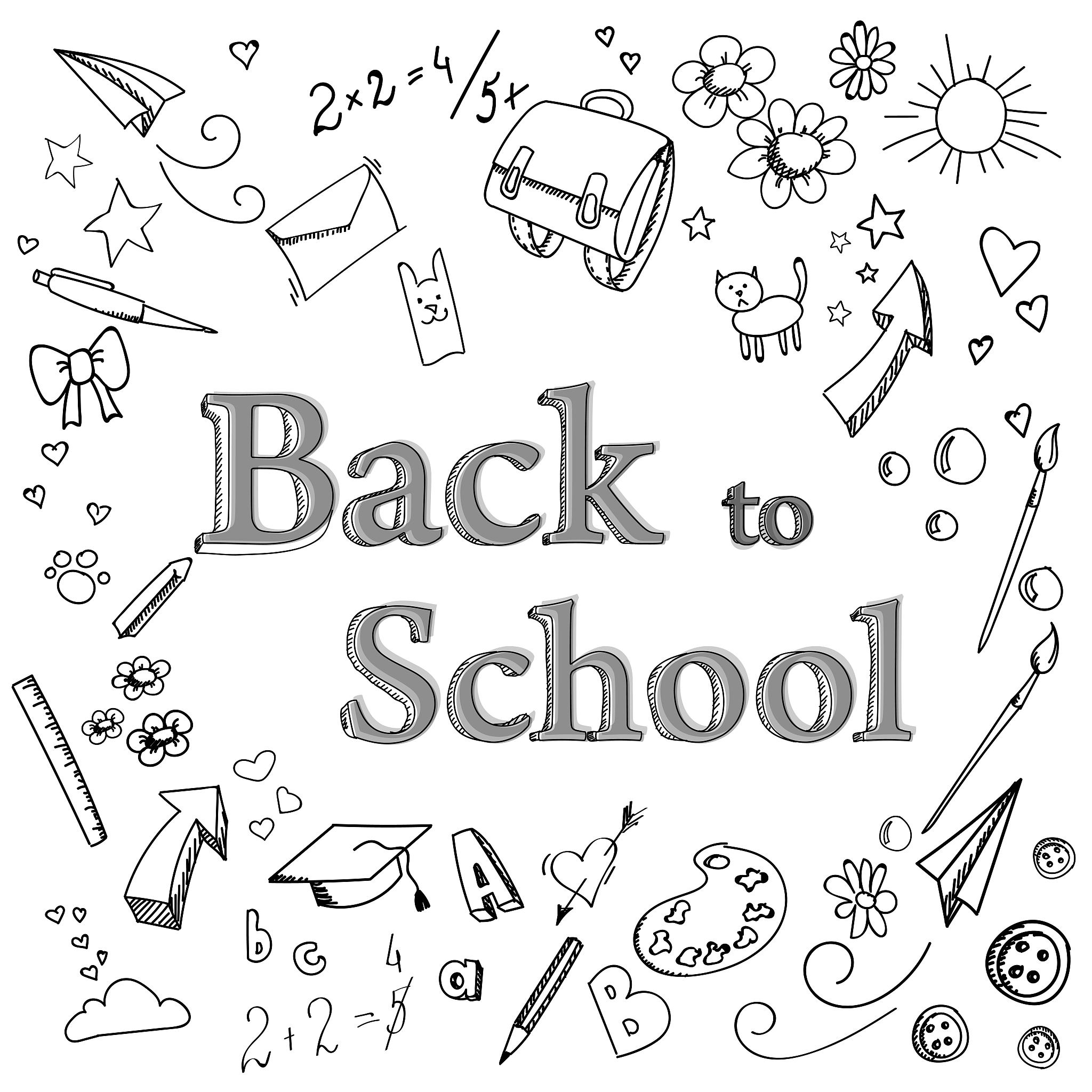 white print about school