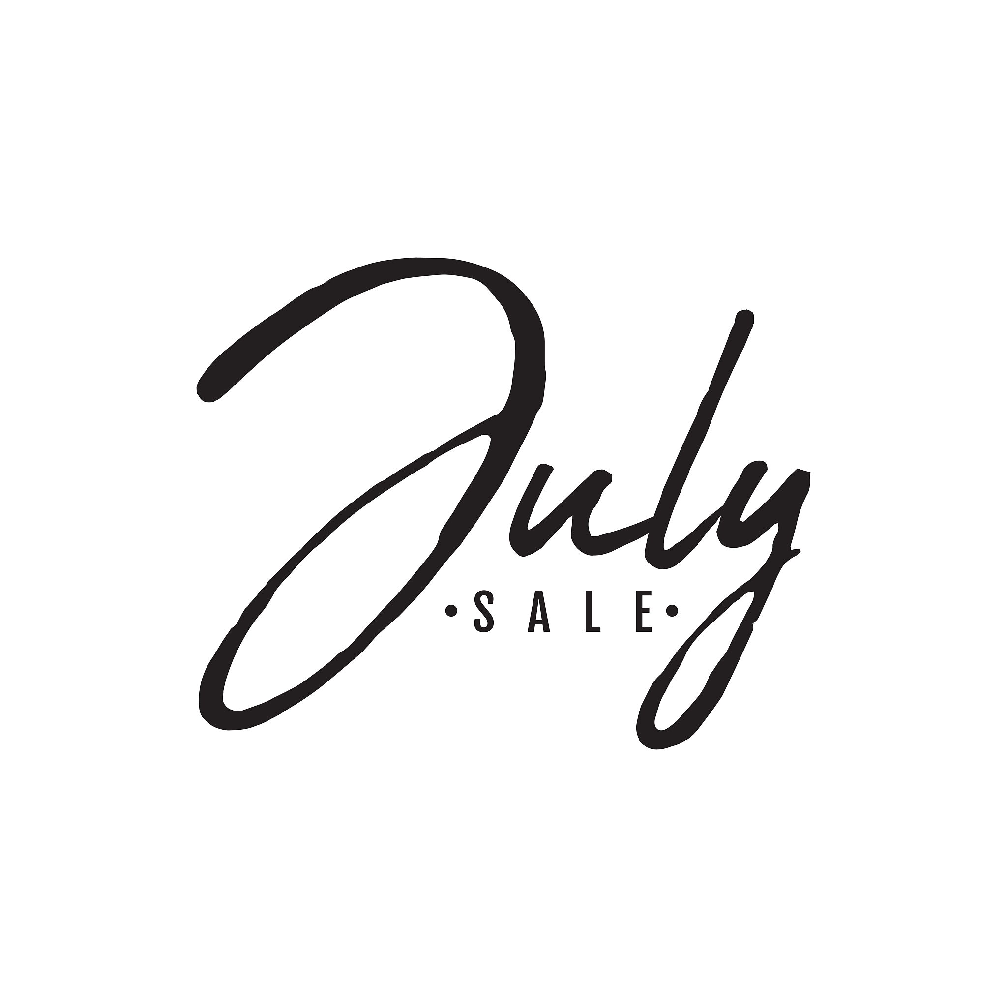 july sale brush text