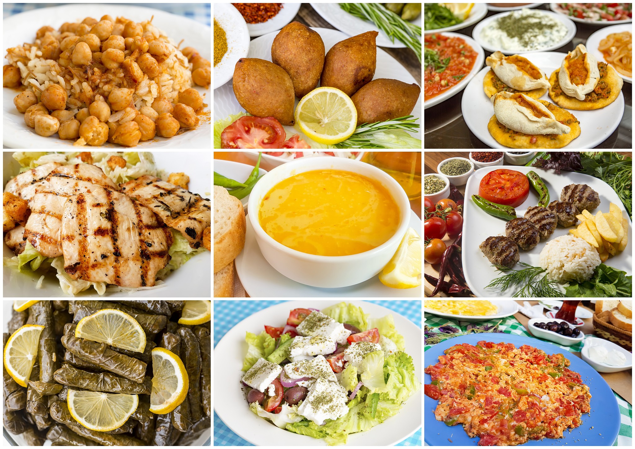 traditional delicious turkish foods collage. turkish kitchen.
