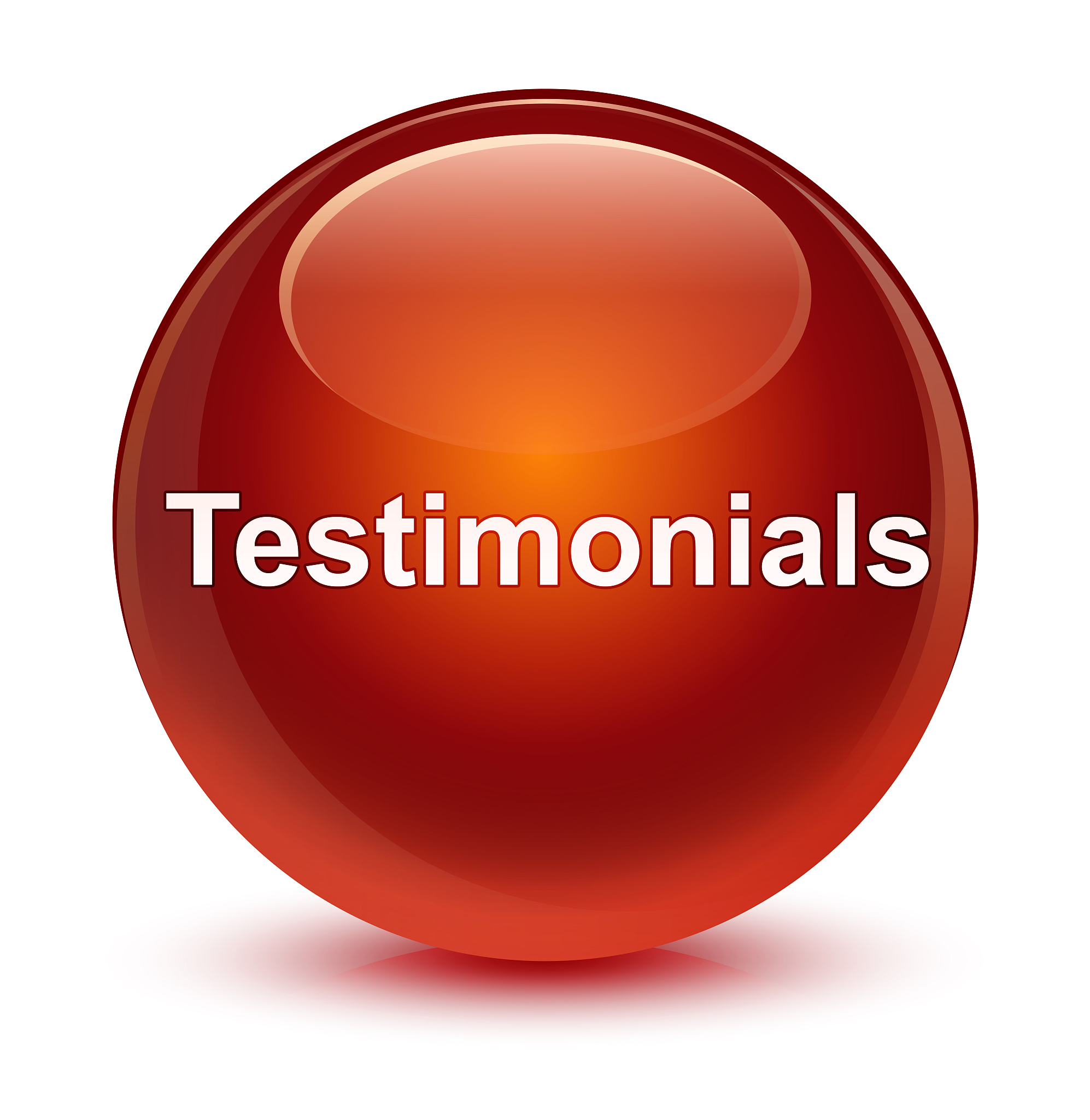 testimonials glassy brown round button