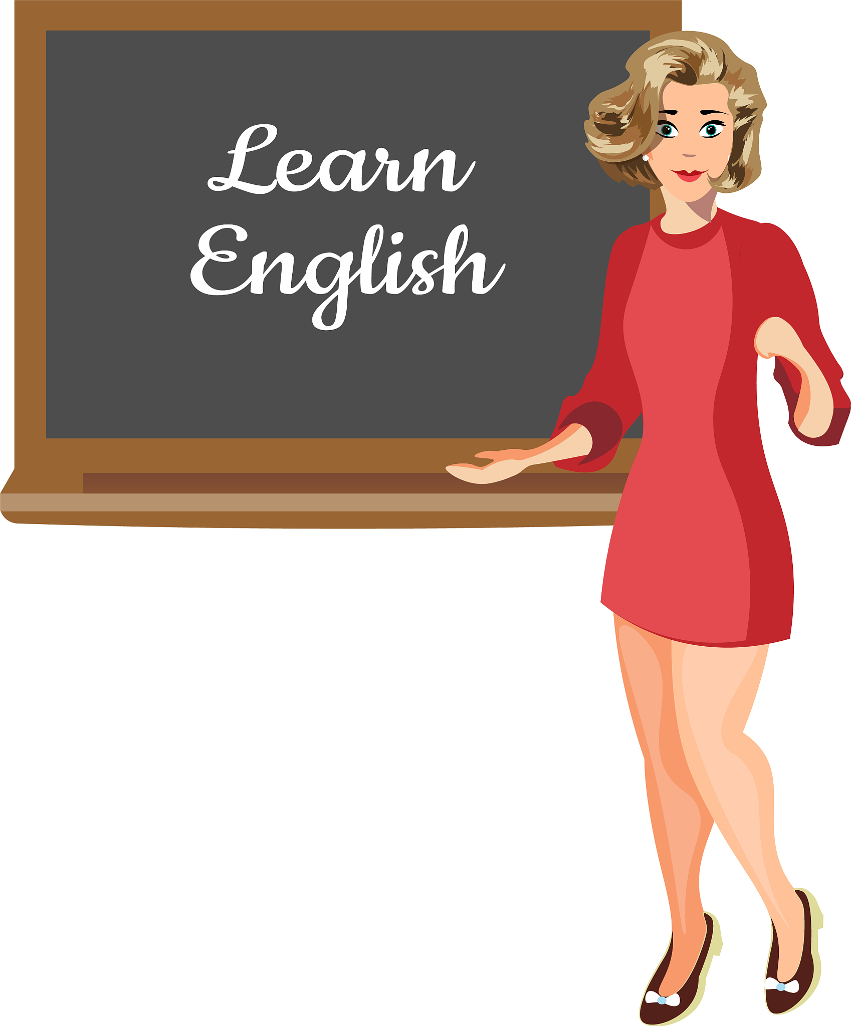 teacher with board