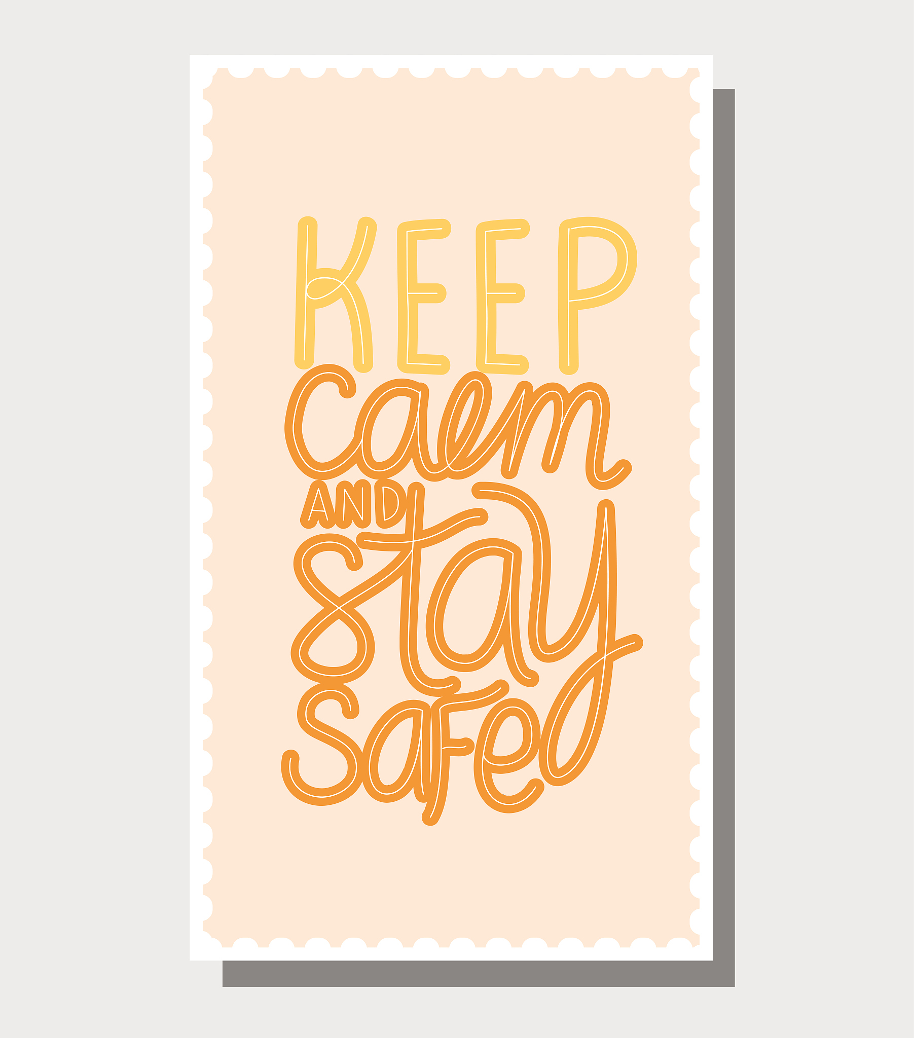 keep calm and stay safe lettering vector design