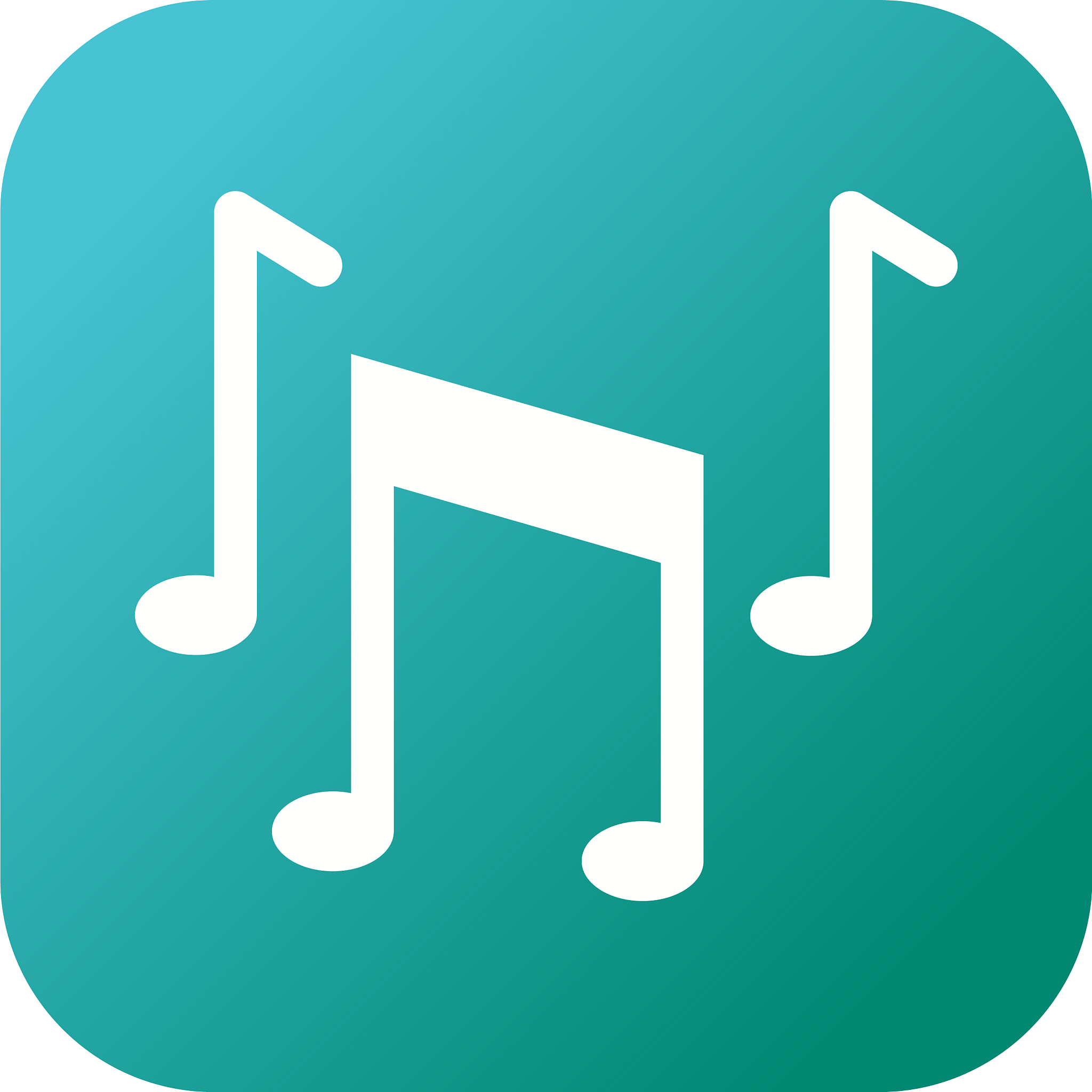 unique musical notes glyph icon