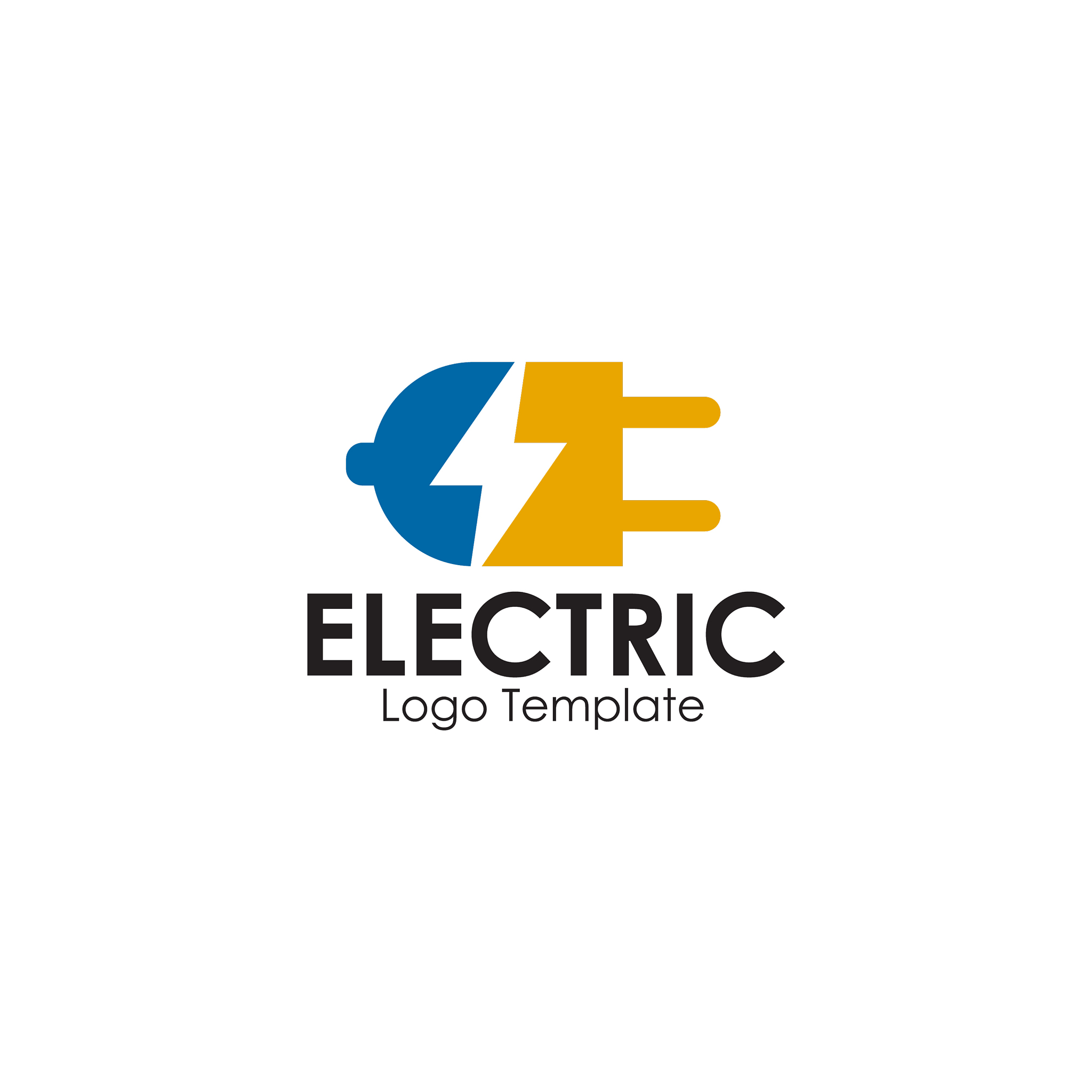 electric plug in logo design template