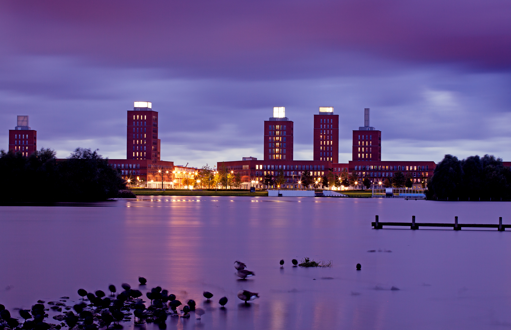 ypenburg, part of the hague at night time