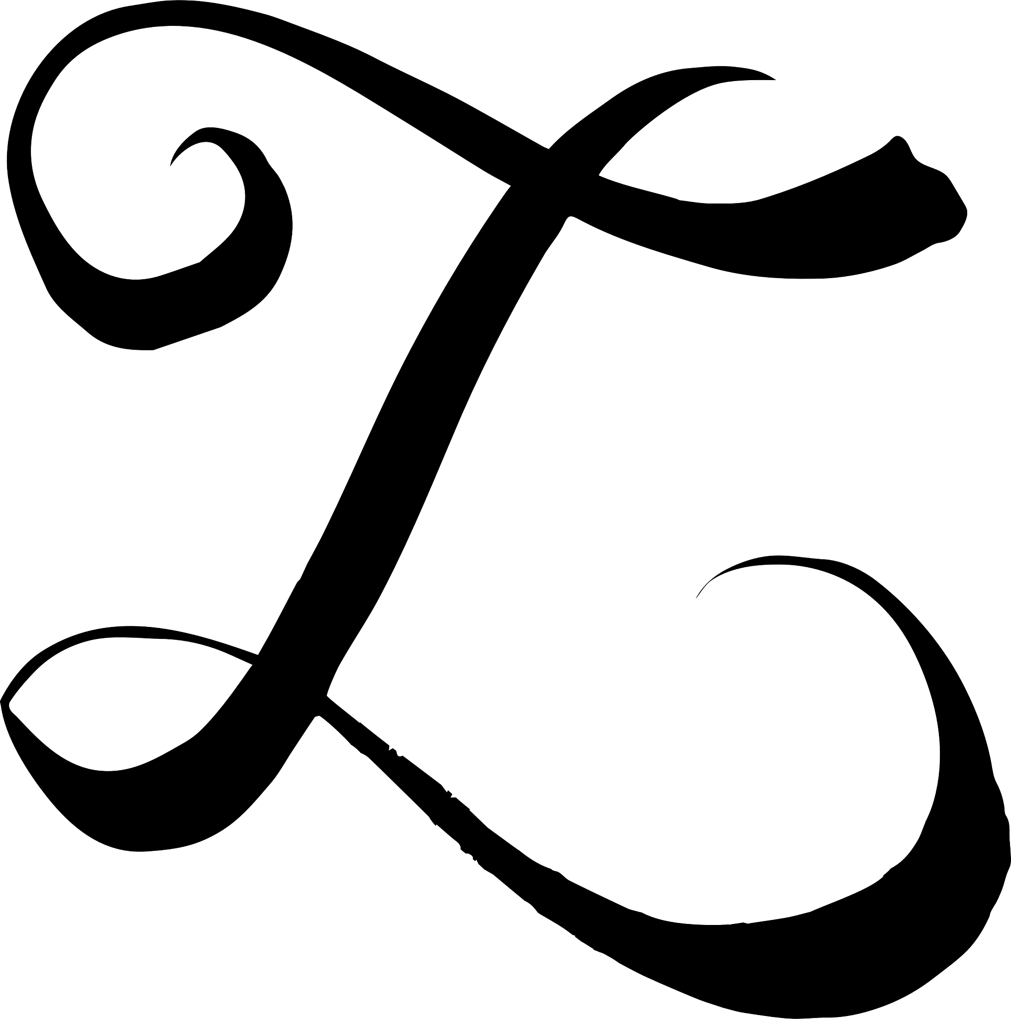 letter z - script hand drawn letters