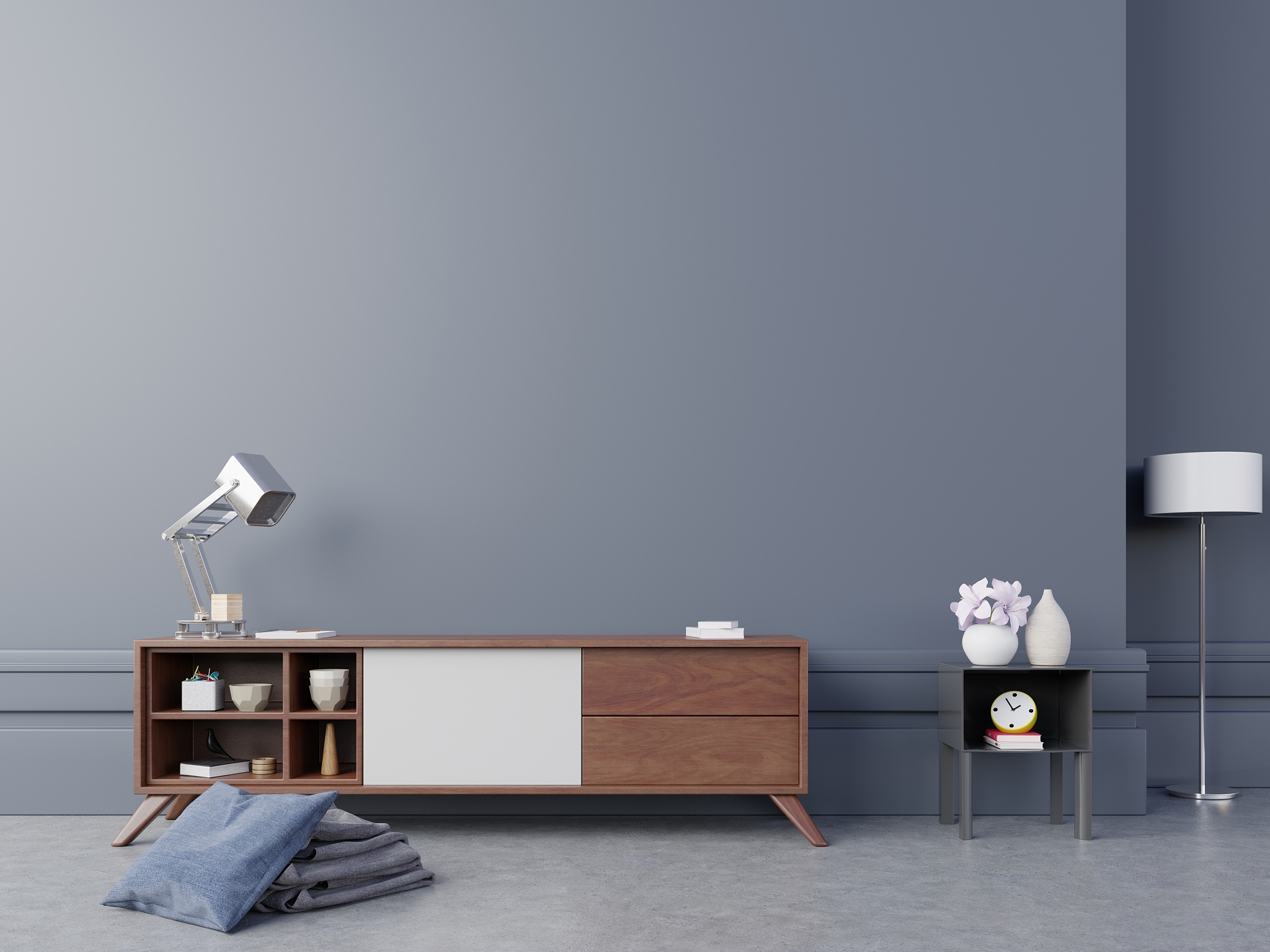 furniture by wall at home