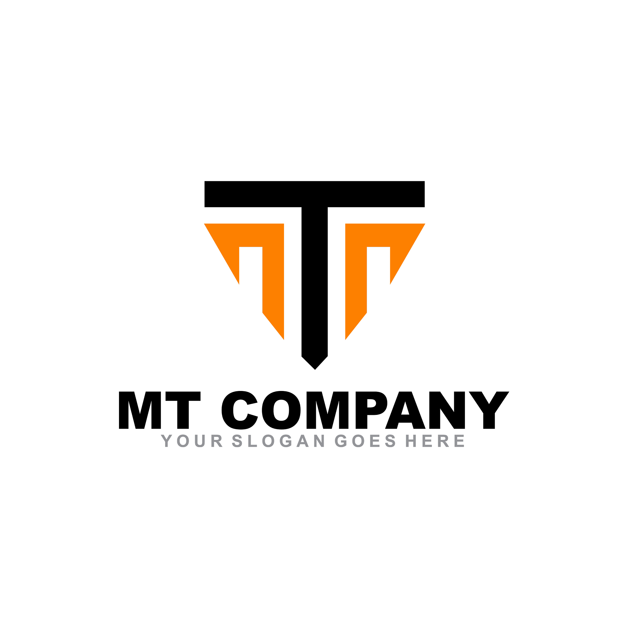 mt letter initial logo design template
