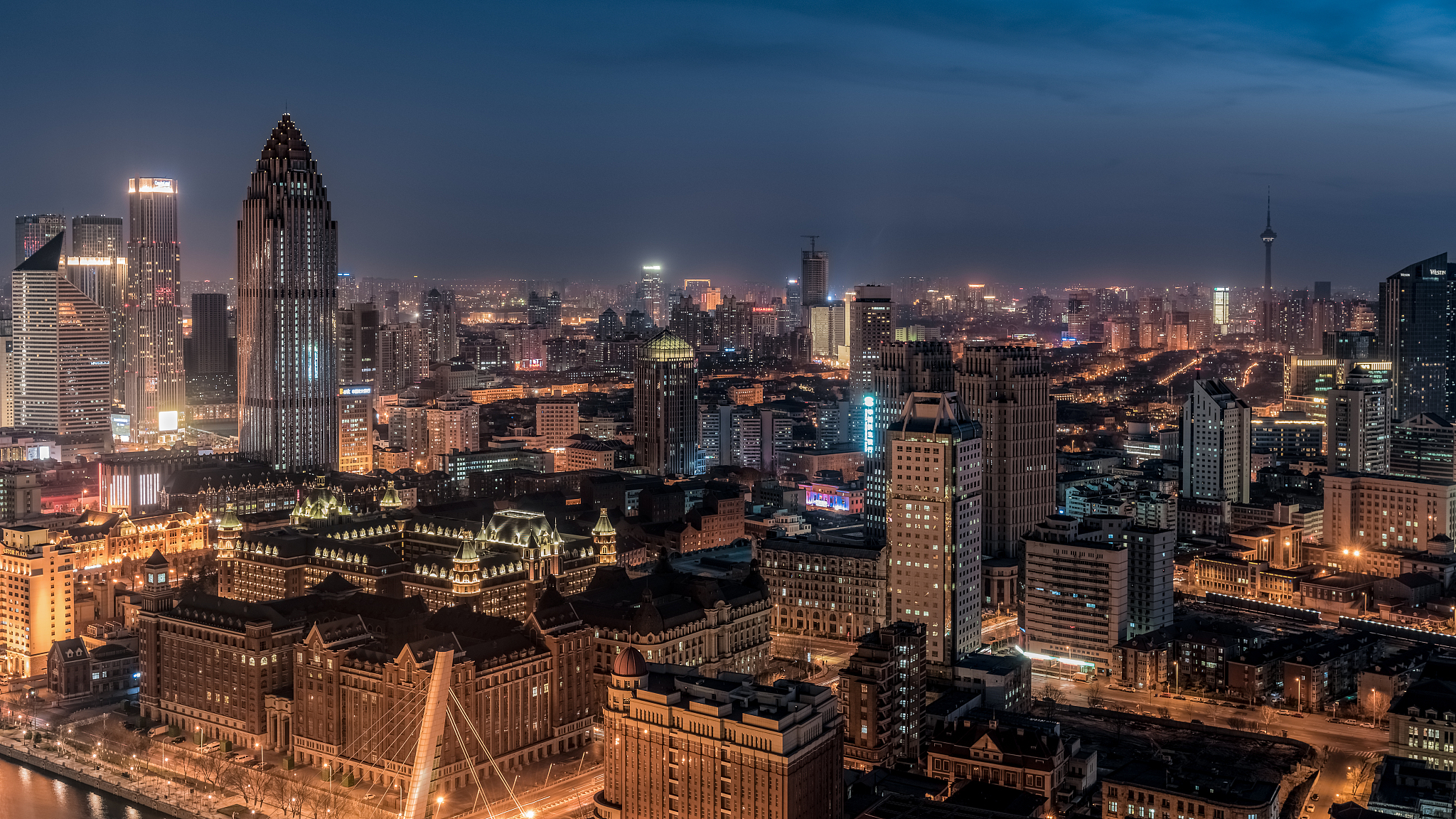 天津海河夜景