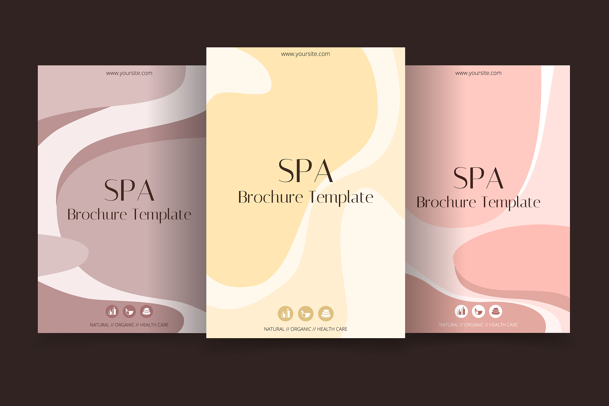 minimalistic spa and healthcare design brochure.