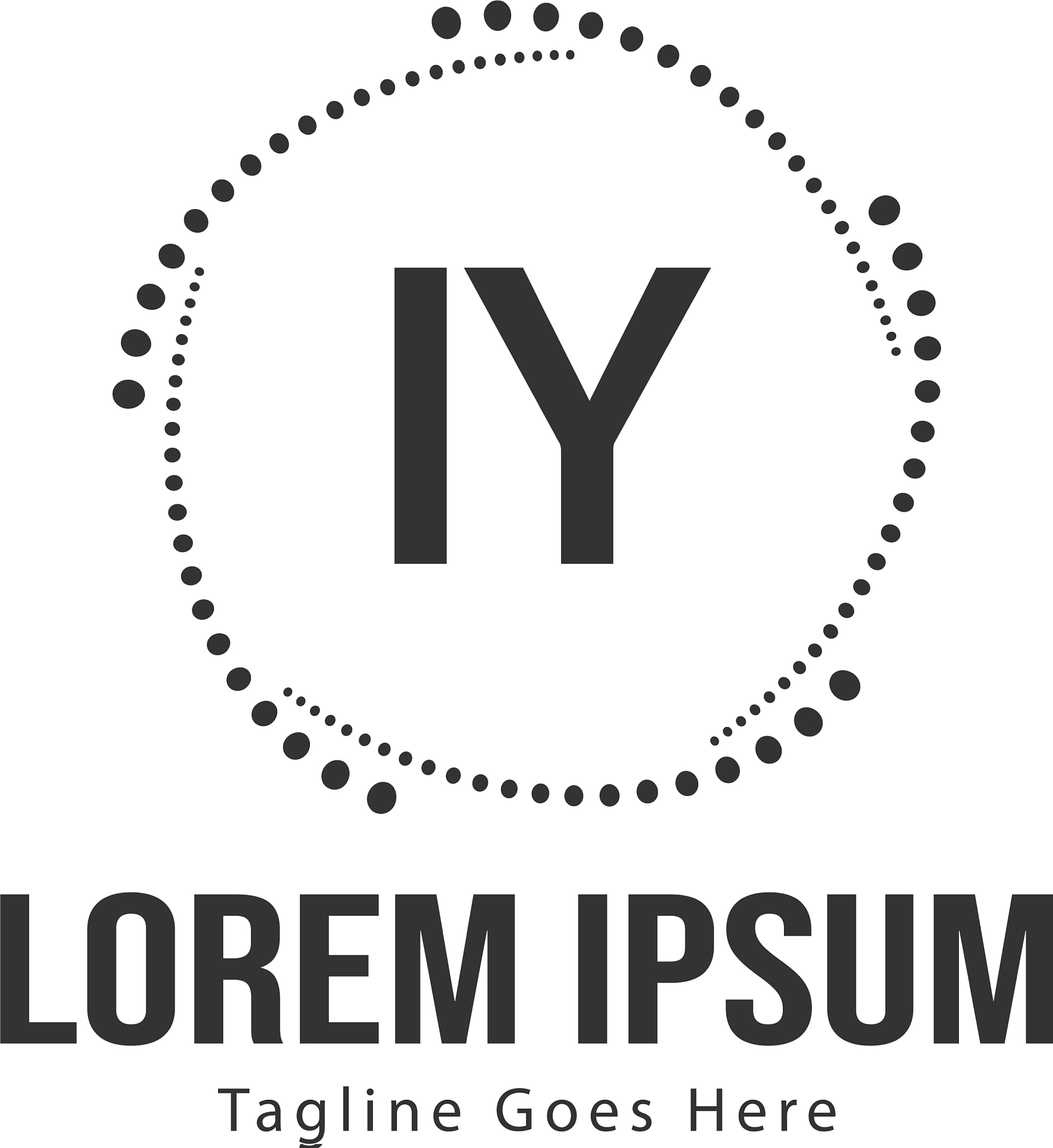 initial iy logo template with modern frame