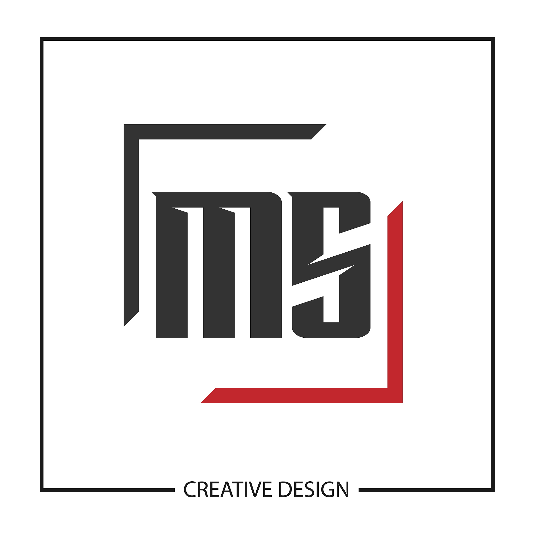 initial letter ms logo template design