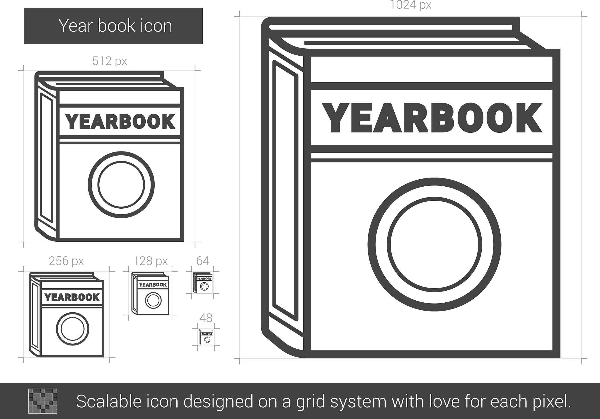 year book line icon