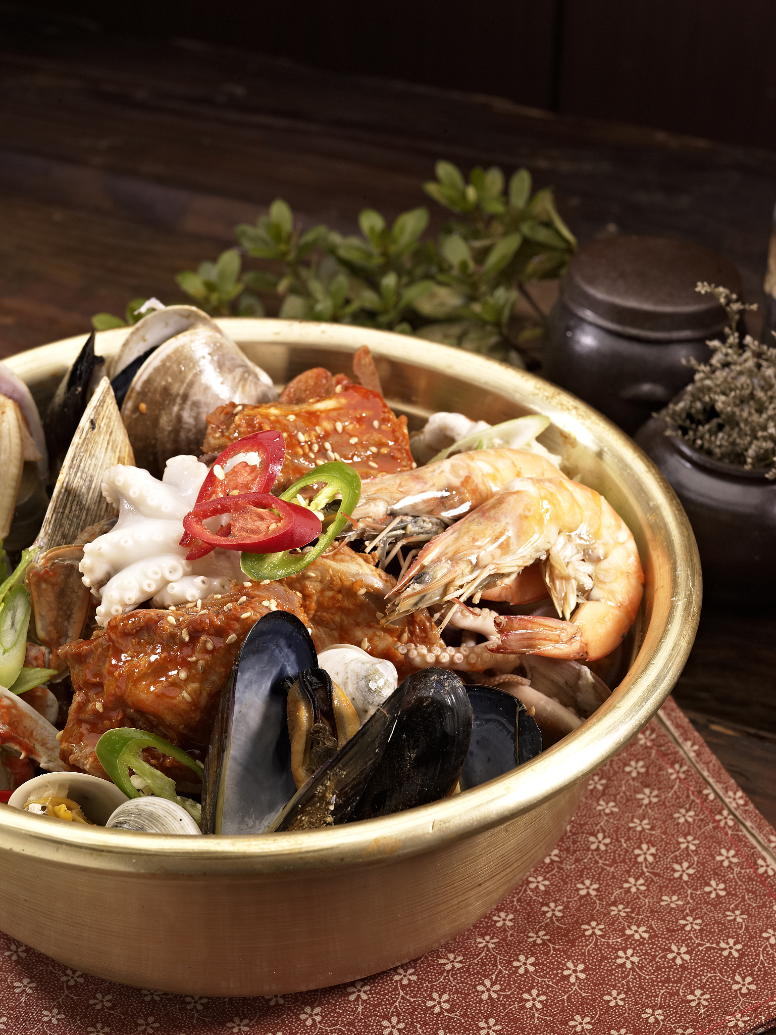braused,seafood,pork,backbone,korean food