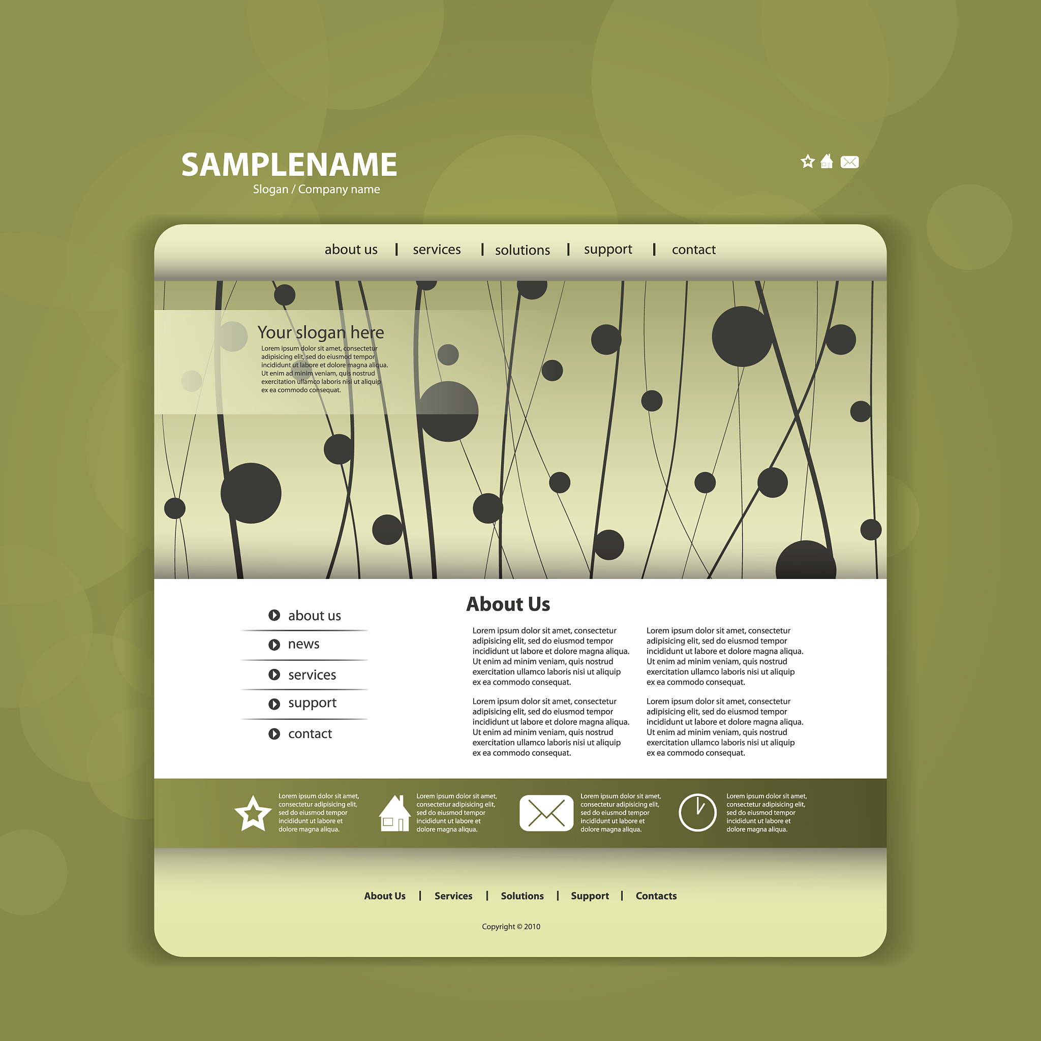 one page website template