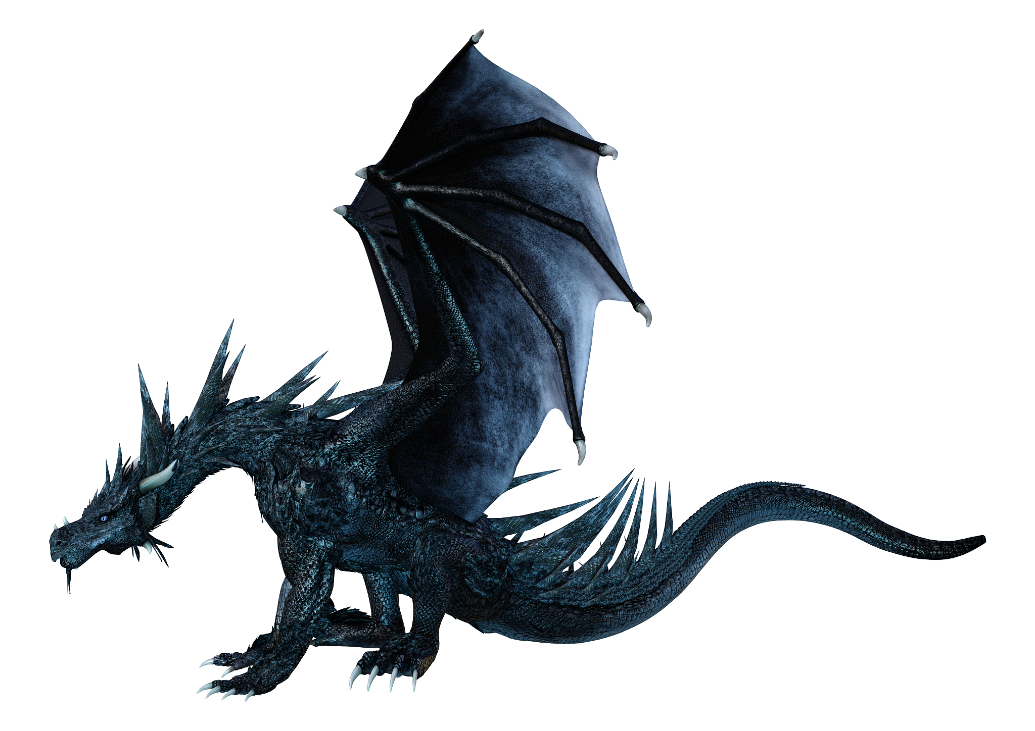 3d illustration fantasy dragon on white